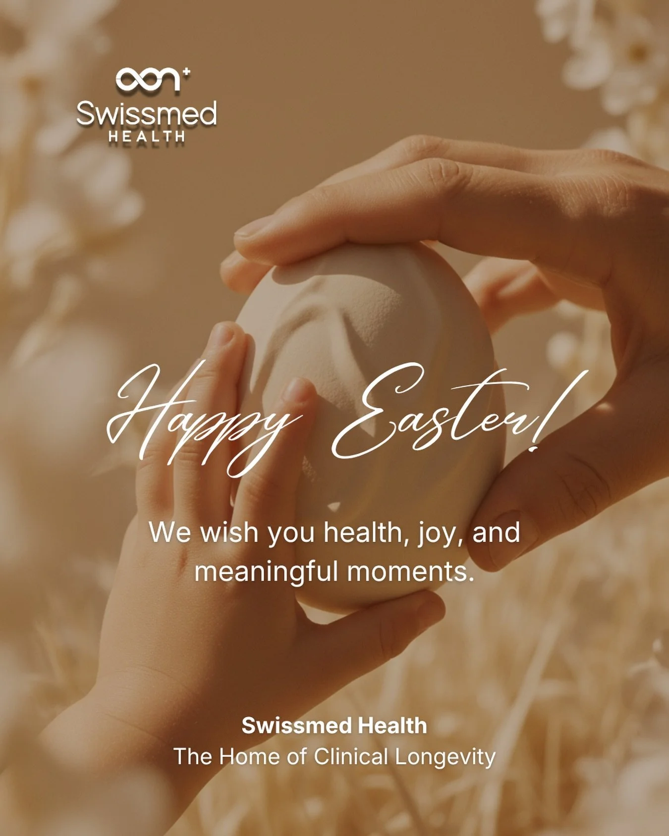 Happy Easter.

We wish you health, joy, and meaningful moments &mdash;
with the people who matter most.

Because true wellbeing
is what allows you to be present,
to connect,
and to fully live each moment.

&mdash; Swissmed Health

#SwissmedHealth #Cl