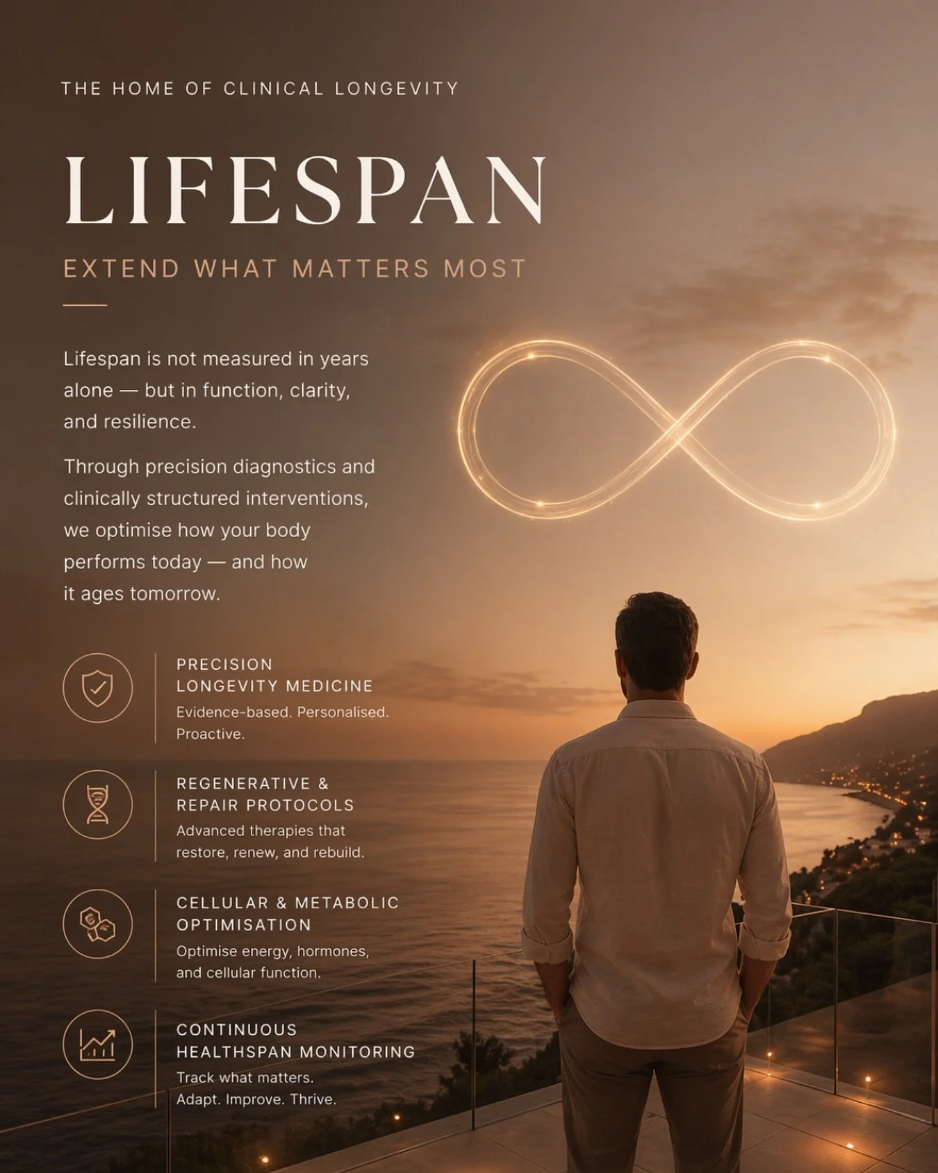 Lifespan is not just about adding years &mdash; it&rsquo;s about optimising how you live them.
Precision diagnostics. Targeted interventions. A structured approach to long-term health.

#Longevity #Healthspan #PrecisionMedicine #PerformanceHealth #Sw