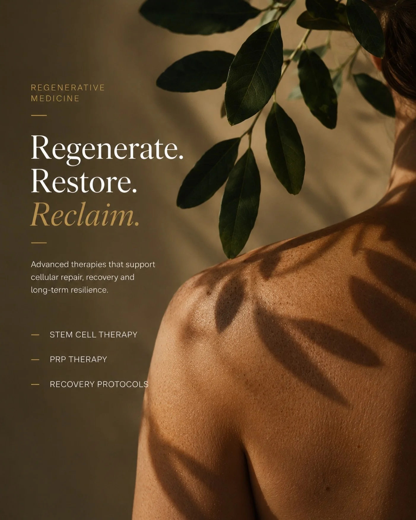 Regenerative medicine is entering a new era.

Measured through advanced diagnostics.
Personalised around your biology.
Optimised for long-term health, recovery and vitality.

At Swissmed Health, we combine evidence-led therapies, biomarker intelligen