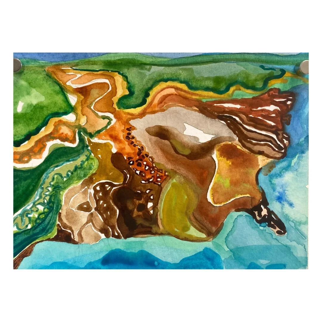 Brackish Waters, Watercolor, 5.5"x4.25", 2023