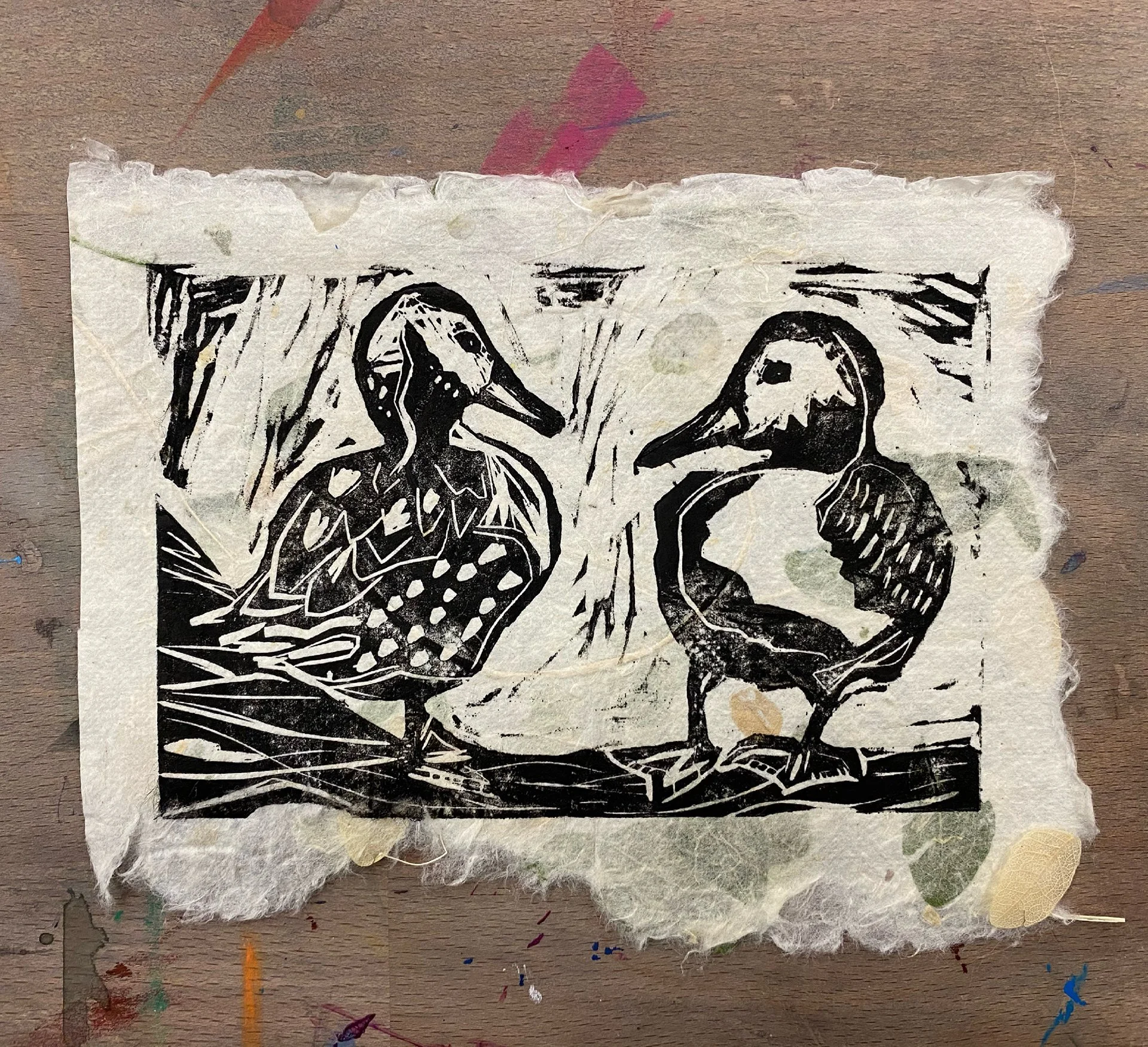Little Ducks, Ink on Paper, 2021