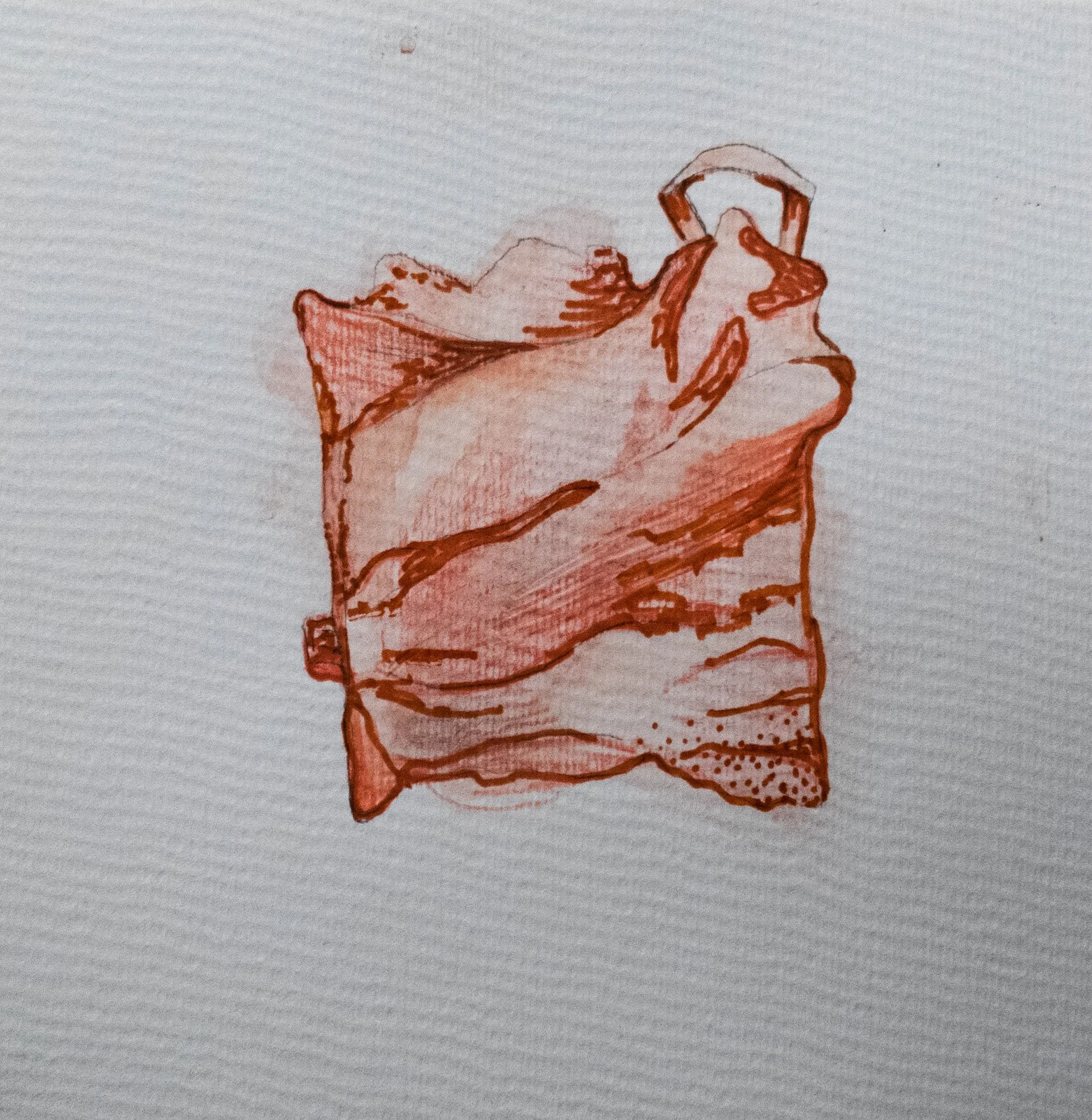 Remains Sculpture Drawing 3, Marker, 6"x6", 2019