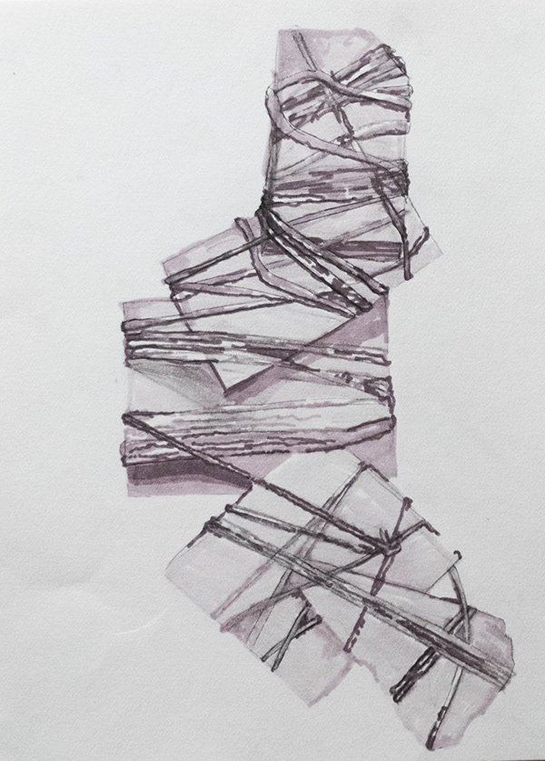 7days Drawing 5, Marker, 8.5" x 11", 2019