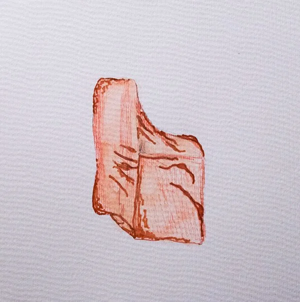 Remains Sculpture Drawing 5, Marker, 6"x6", 2019