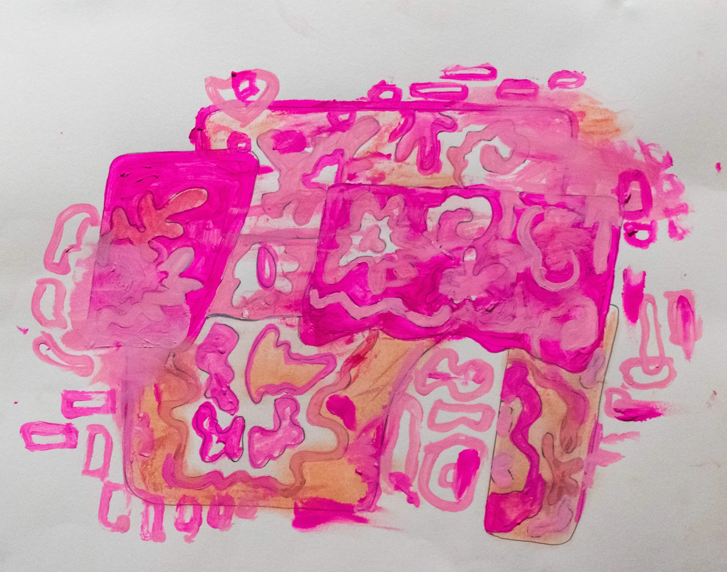 Senior Prom, Chalk and Acrylic on Paper, 8.5"x11", 2020