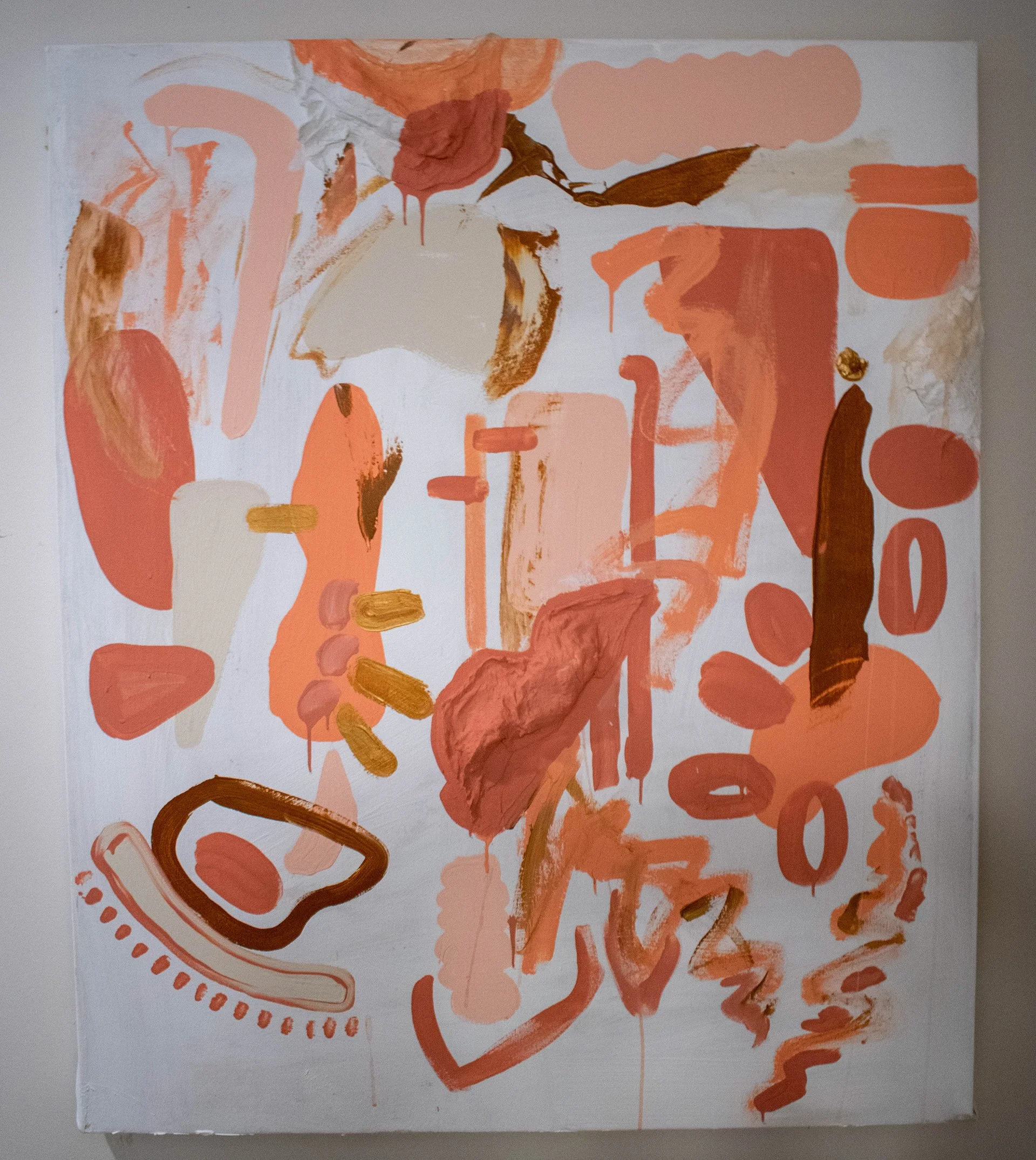 Anderson Farm 3, Wall Paint and Plaster Cloth on Canvas, 36"x48", 2020