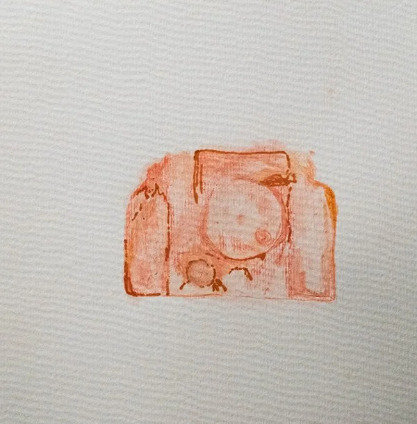 Remains Sculpture Drawing 9, Marker, 6"x6", 2019