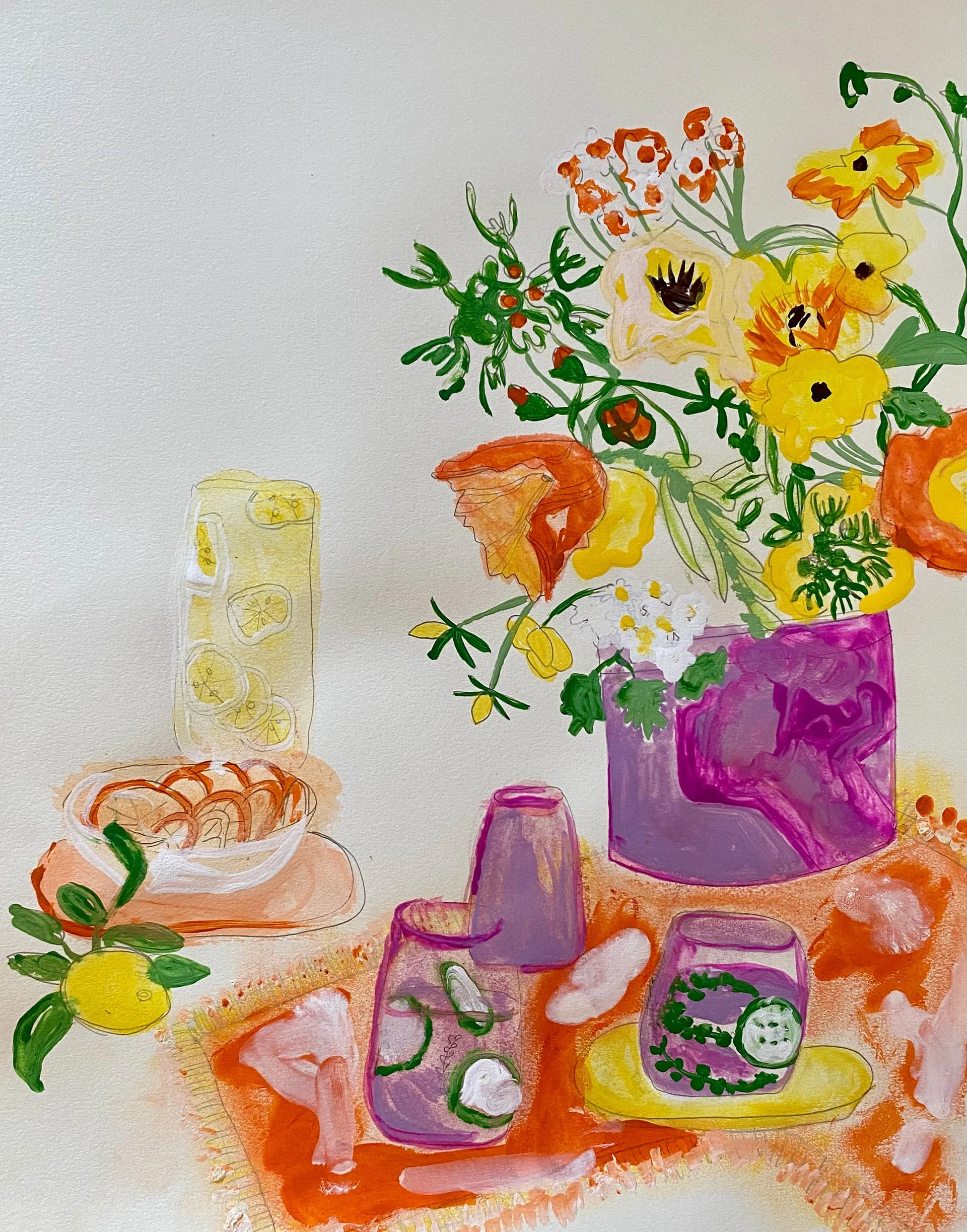 Home Magazines, Acrylic on Paper, 8.5"x11", 2020