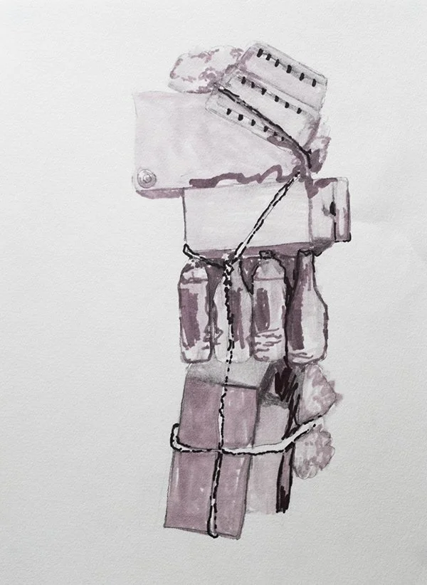 7days Drawing 3, Marker, 8.5" x 11", 2019