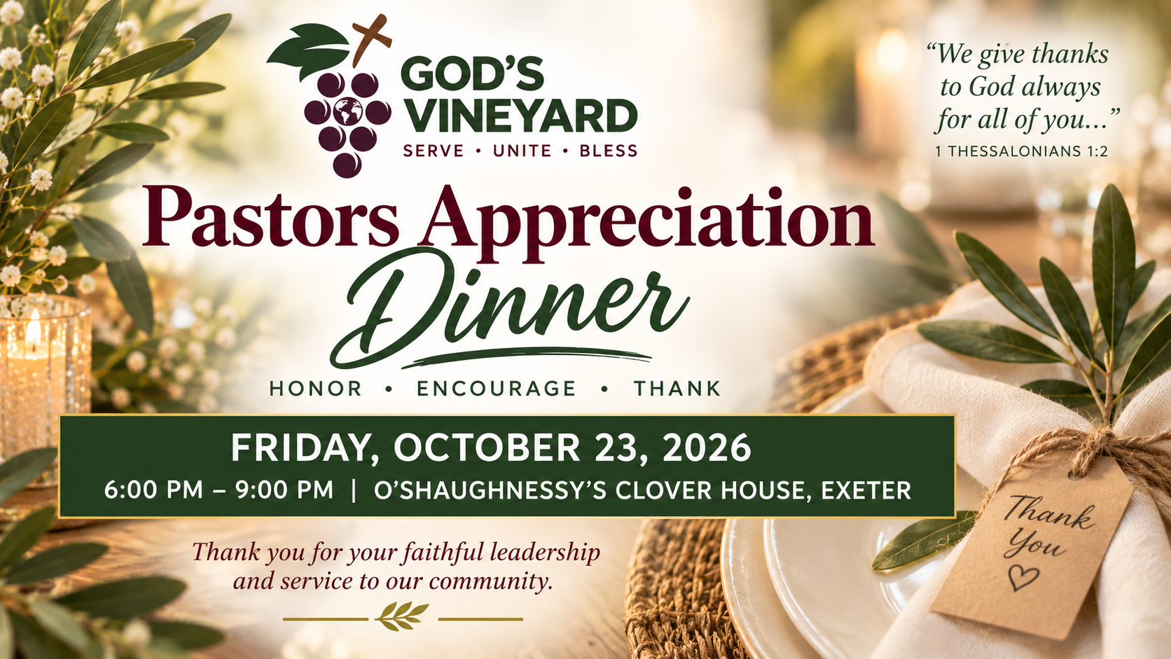 EMA Pastor Appreciation Dinner