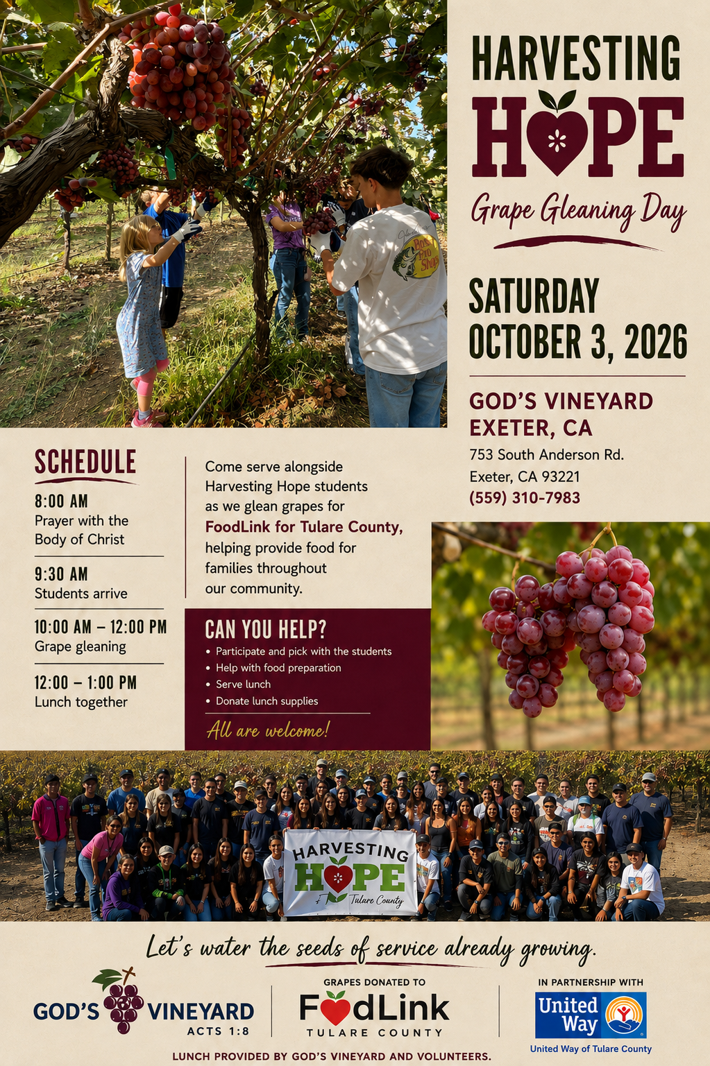 Harvesting Hope 2026 – Grape Gleaning Day