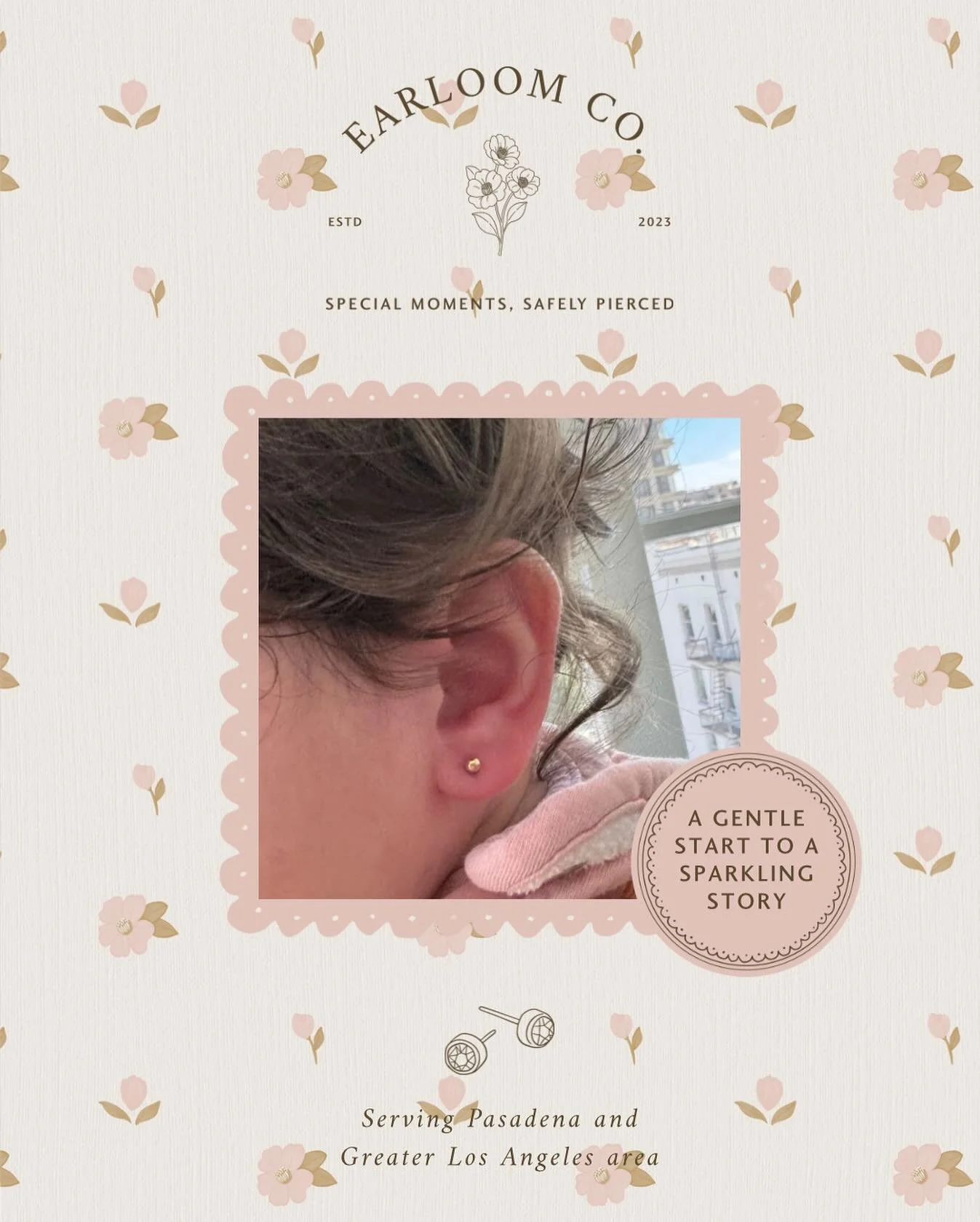 Baby&rsquo;s first ear piercing! Such a sweet milestone, celebrated with mom and both grandmothers at my Old Pasadena studio. Moments like these feel truly special, and I&rsquo;m so honored that a fellow medical professional trusted me with this memo