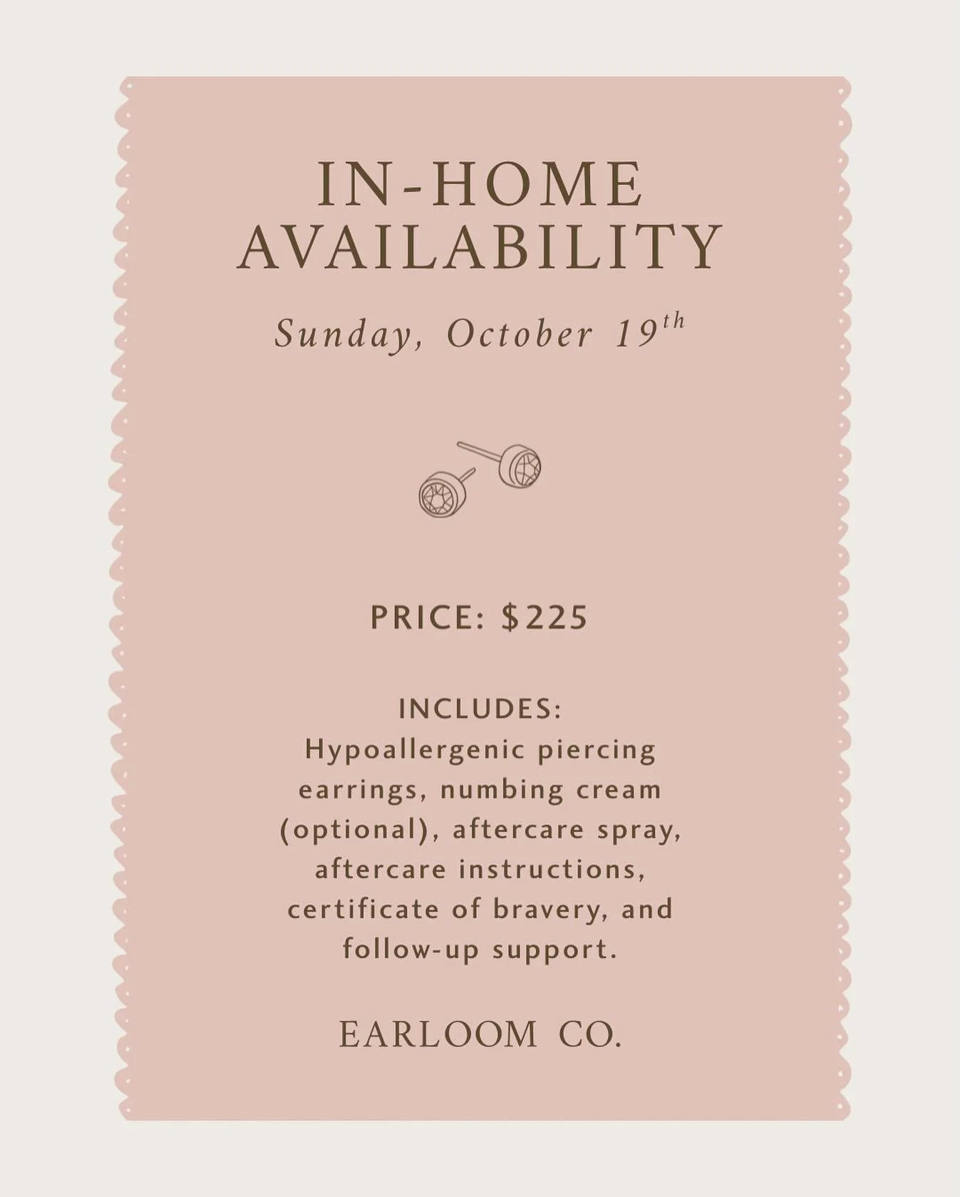 There&rsquo;s nothing like the comfort of home. In-home ear piercing visits make it easy for families to celebrate this milestone in a space that feels safe, familiar, and full of love. ✨

These moments are so special. Spots are limited and book quic