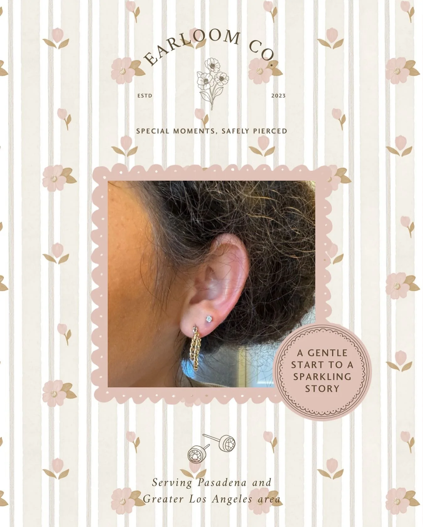 Such a full-circle moment, caring for her as a newborn in the hospital and now celebrating her second ear piercing milestone. Time passes so quickly, and I&rsquo;m truly grateful to share these memories with families. ✨

At Earloom Co., every milesto