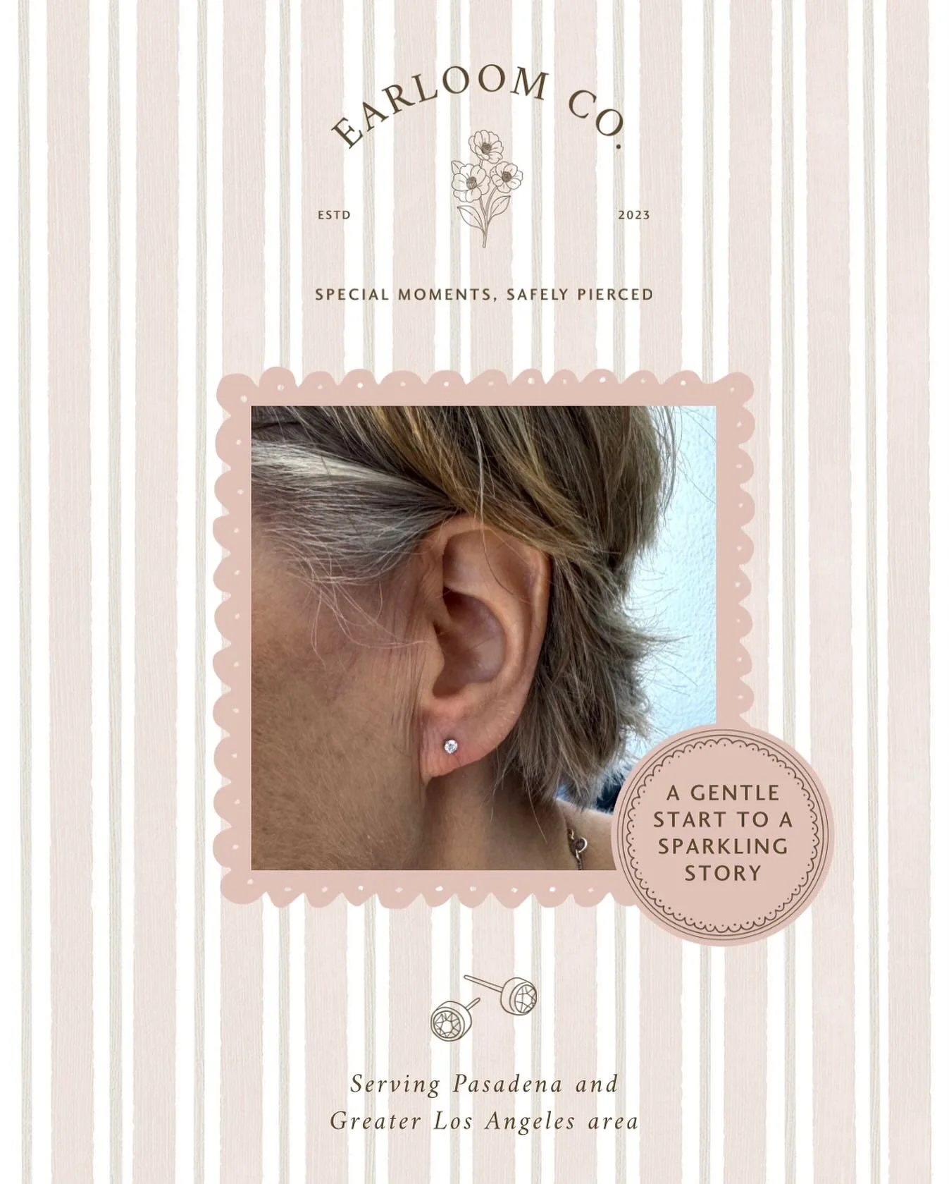 I often get asked if I only pierce infants. The answer is no. Every age has a story worth celebrating. Whether it&rsquo;s a baby&rsquo;s first sparkle, a child&rsquo;s brave milestone, a teen&rsquo;s self-expression, or a mom&rsquo;s long-awaited mom