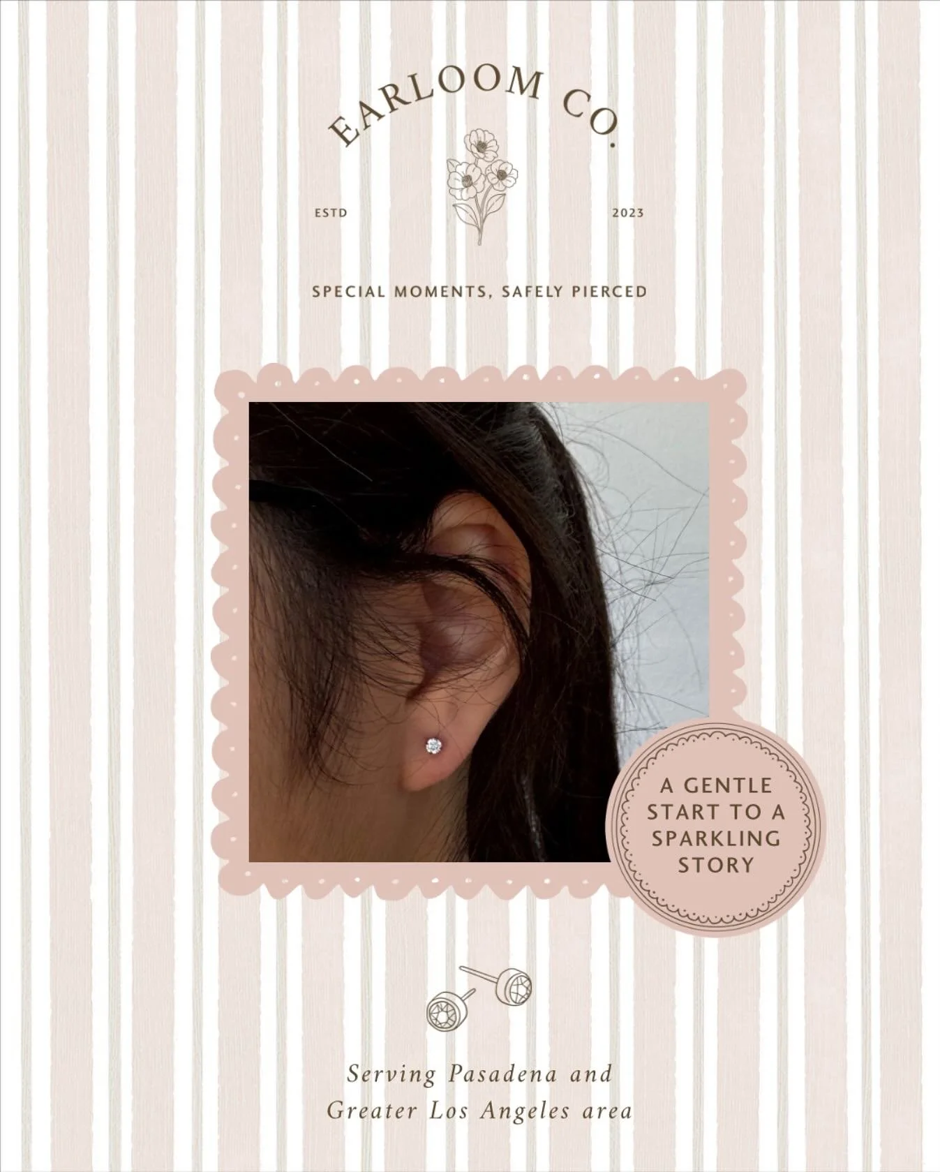 A special sister ear piercing day, with mom right by their side. 💕

Now booking safe, nurse-led ear piercings for babies, kids, and families in Pasadena and the Greater Los Angeles area. ✨

Book your family&rsquo;s ear piercing experience today: www