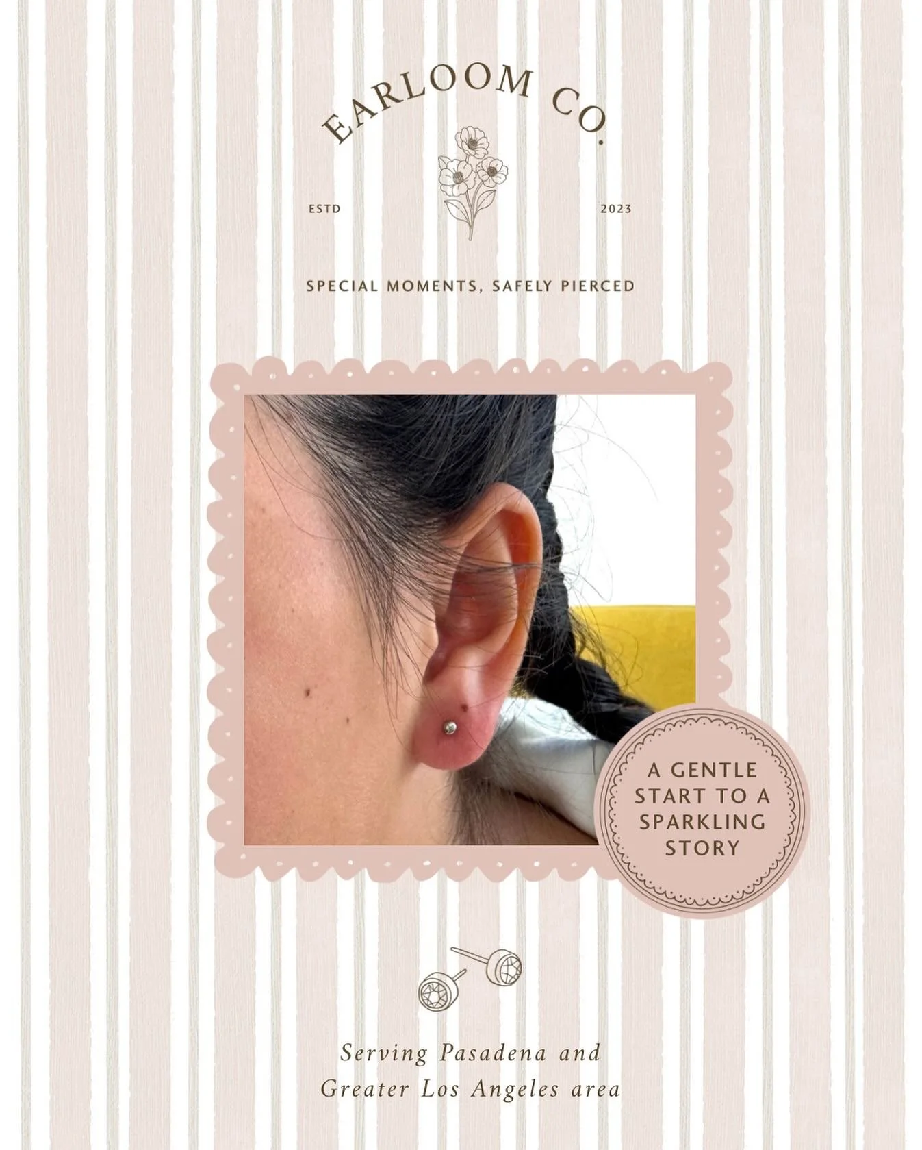 Birthday milestones are some of my favorites! This teen came in to celebrate her birthday with her mom and grandma. Her mom reached out two months ago to coordinate everything, and it was so fun to see it all come together. 💕 

At Earloom Co., birth