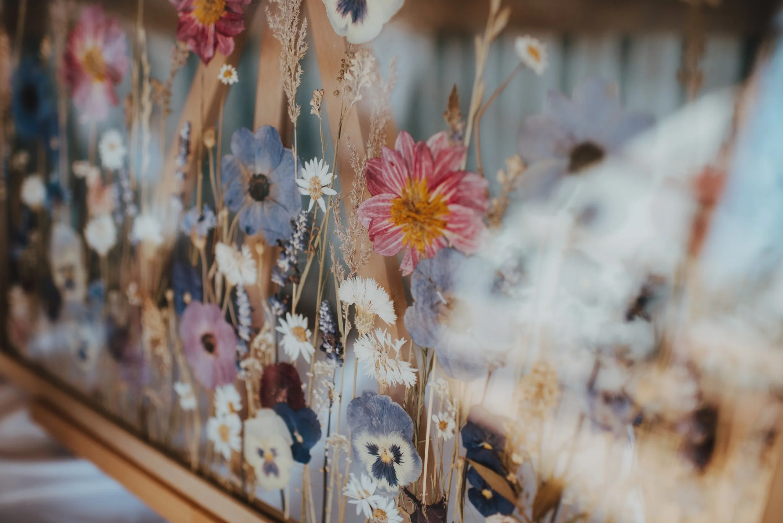 pressed flowers from a wedding bouquet
