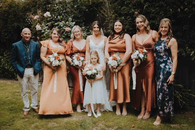 bridal party and brides parents portrait bridal party and brides parents portrait
