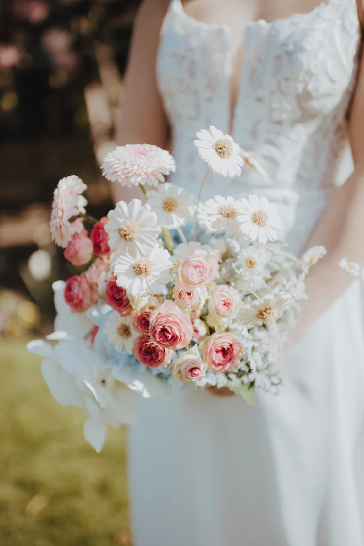 modern bouquet using pastel pinks modern bouquet using pastel pinks
