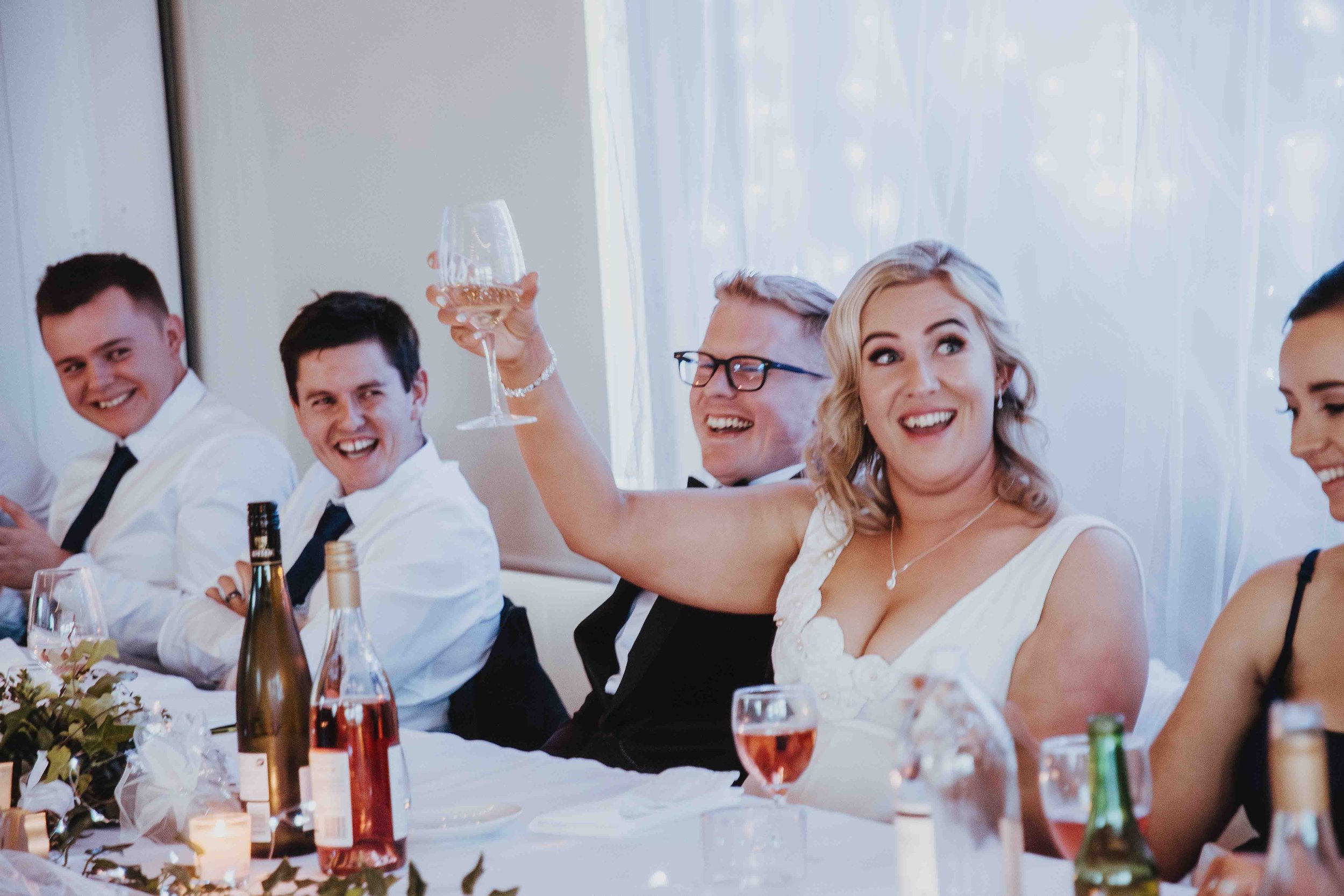 bride toasting a speechmarker