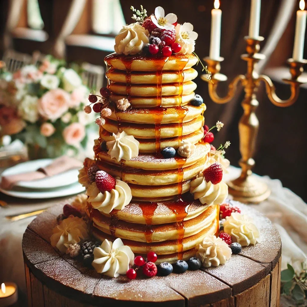 pancake stack for wedding dessert alternative