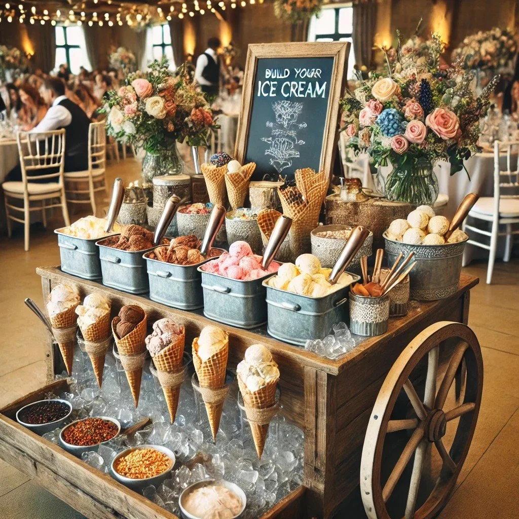 self-serve ice cream cart for wedding