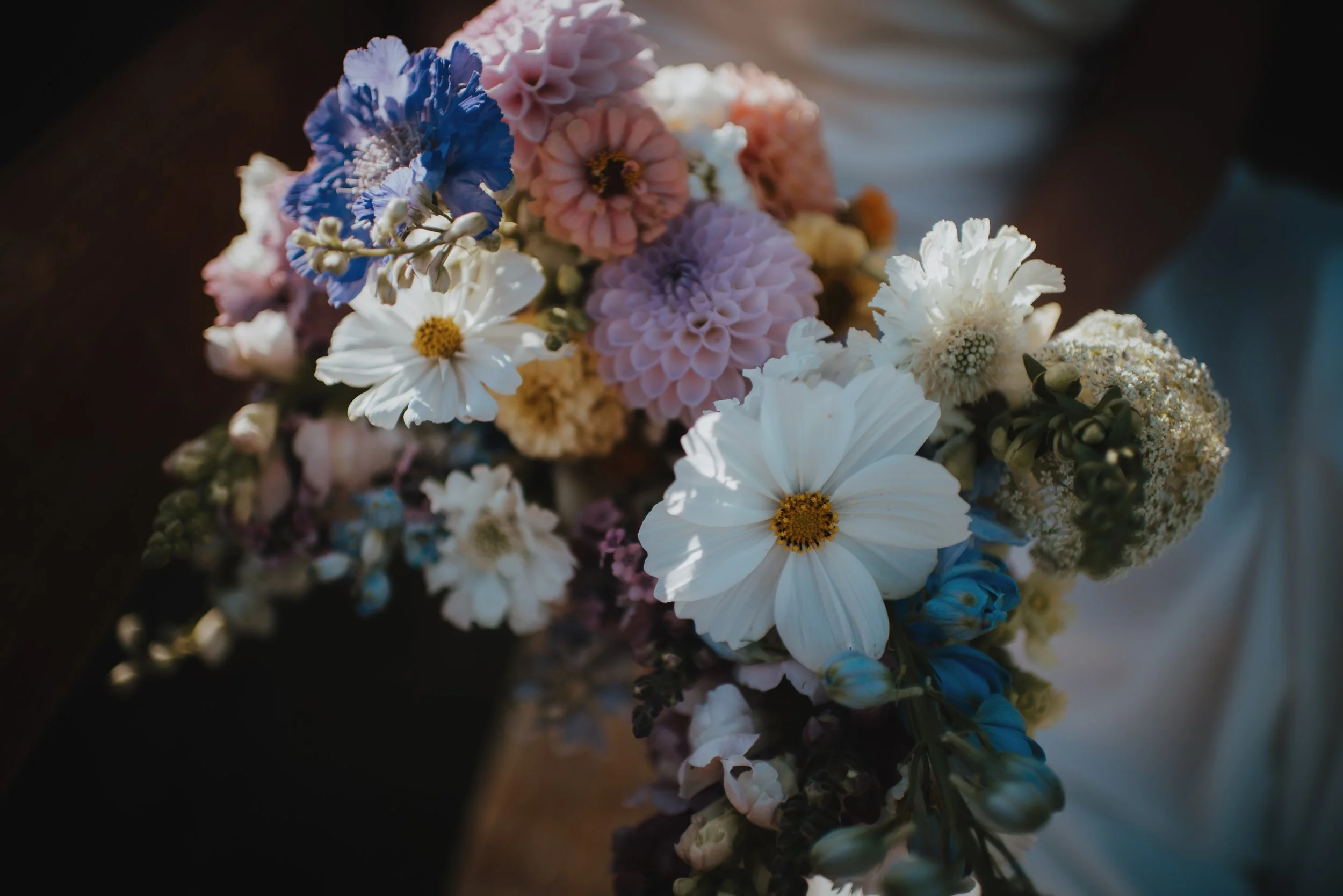 pastel autumnal seasonal bouquet for wedding