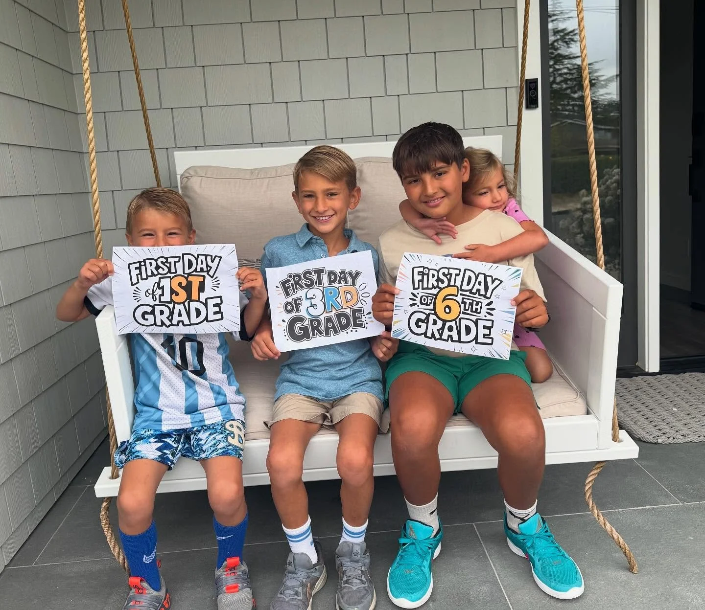 📚✨ Back to School 2025!
A special first day with Grandma 💕 and Cousin&rsquo;s big step into Kinder at MCDS with the boys🎒

Derek &ndash; 6th Grade
Dylan &ndash; 3rd Grade
Devin &ndash; 1st Grade

Here&rsquo;s to a year full of learning, growth, an