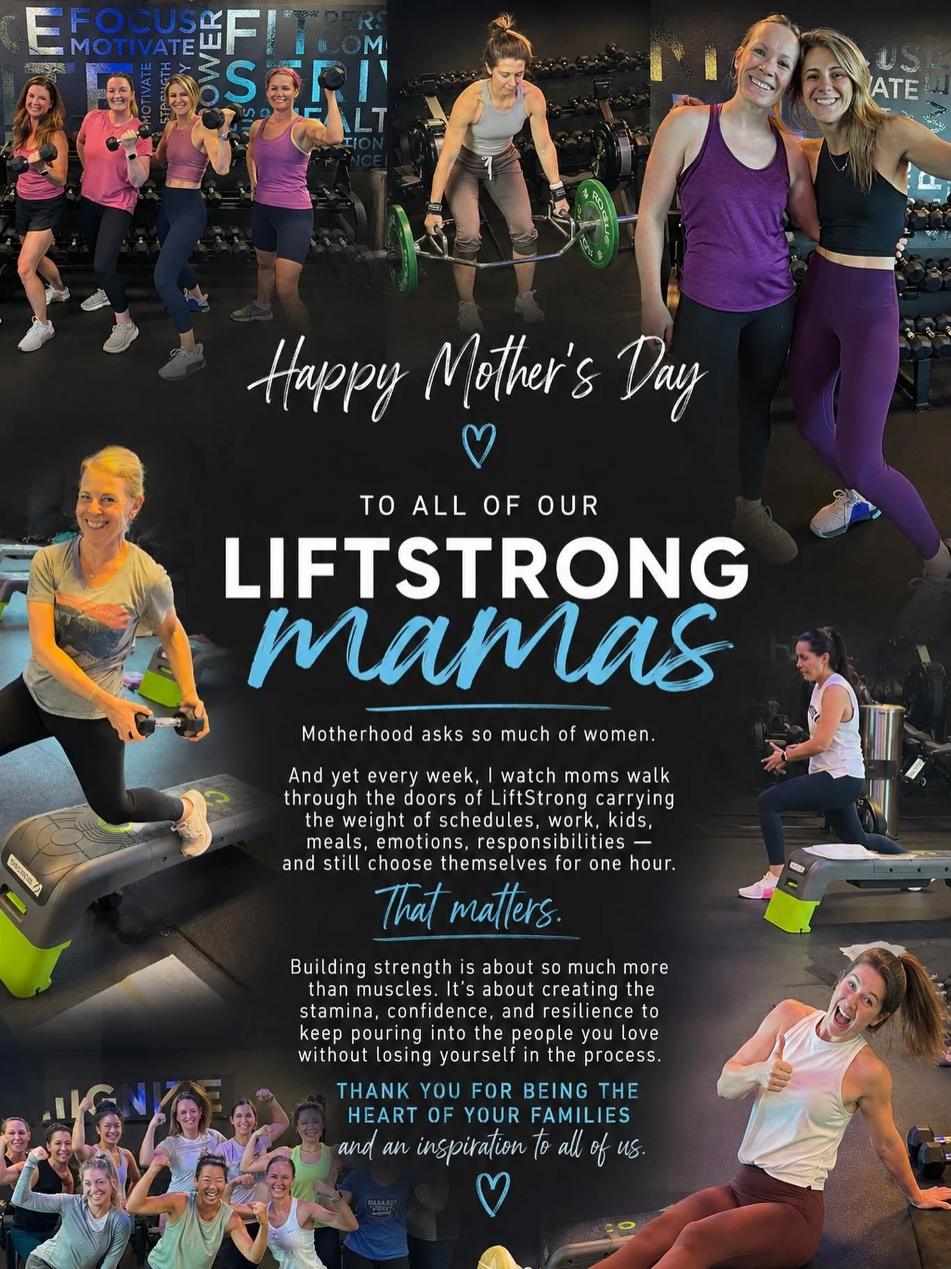 Motherhood asks so much of women.

And yet every week, I watch moms walk through the doors of LiftStrong carrying the weight of schedules, work, kids, meals, emotions, responsibilities and still choose themselves for one hour.

That matters.

Buildin