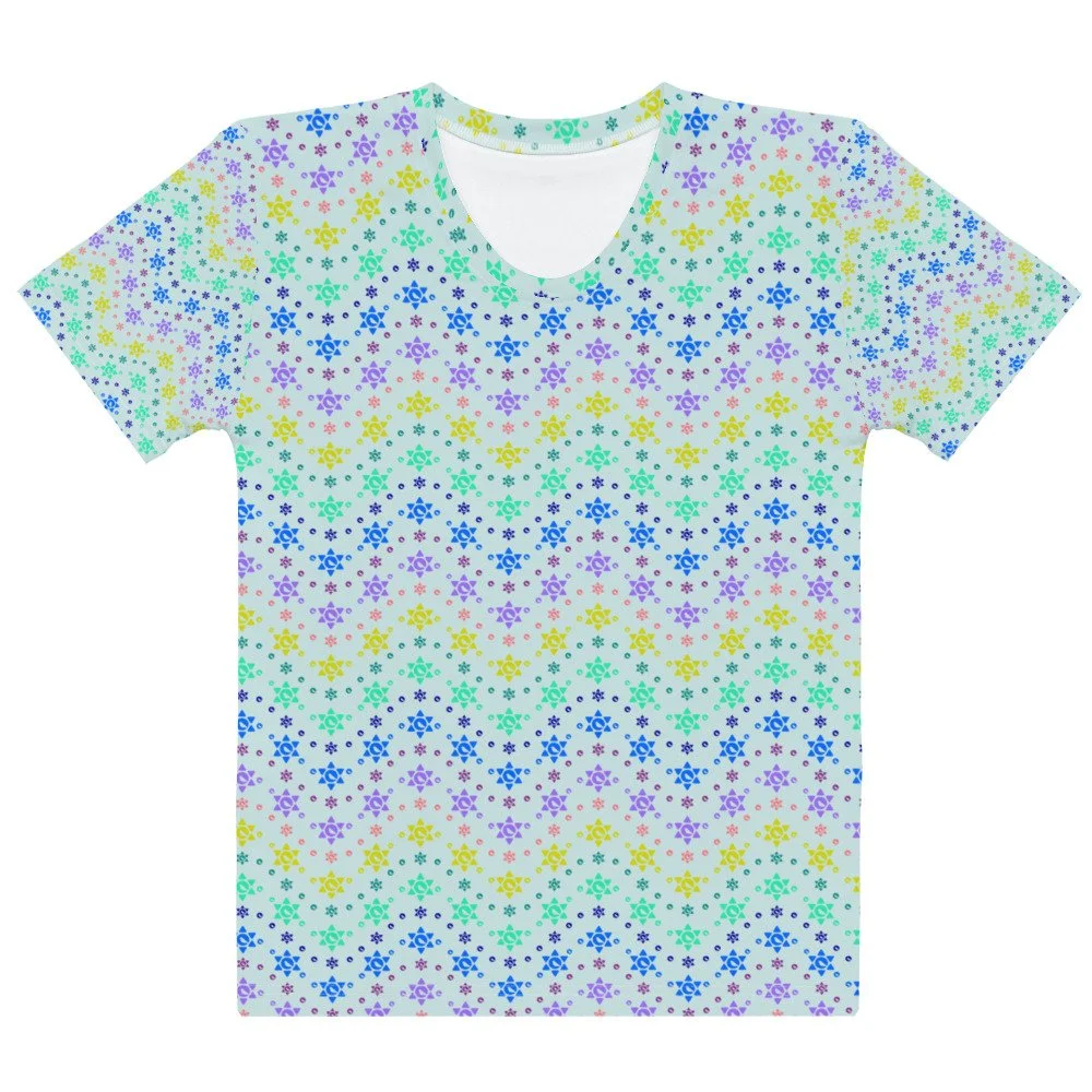 rainbow polka dot shirt