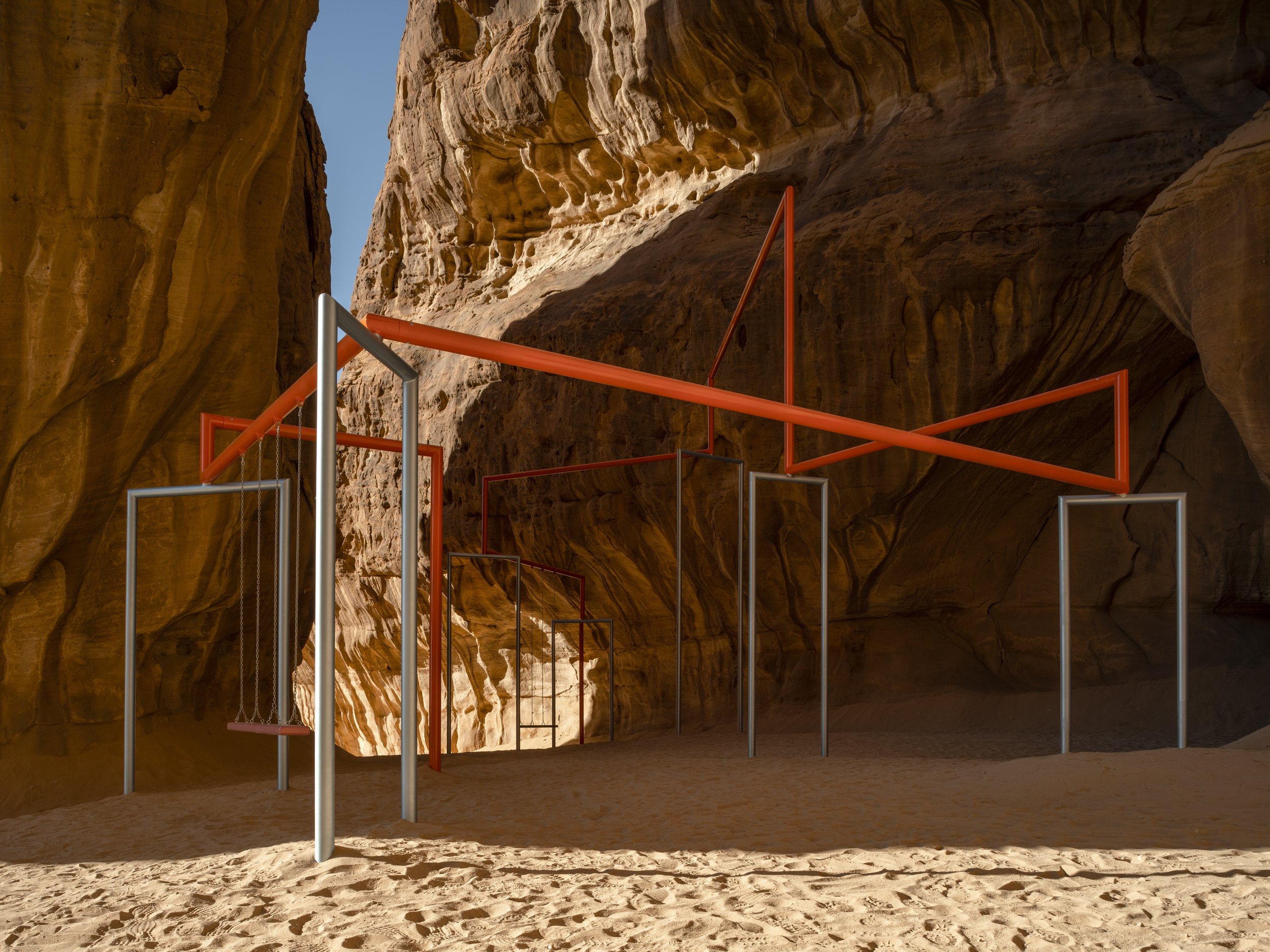 One Two Three Swing!, 2020. Commissioned by Desert X, Alula, SA. Photo: Lance Gerber, courtesy of Desert X.