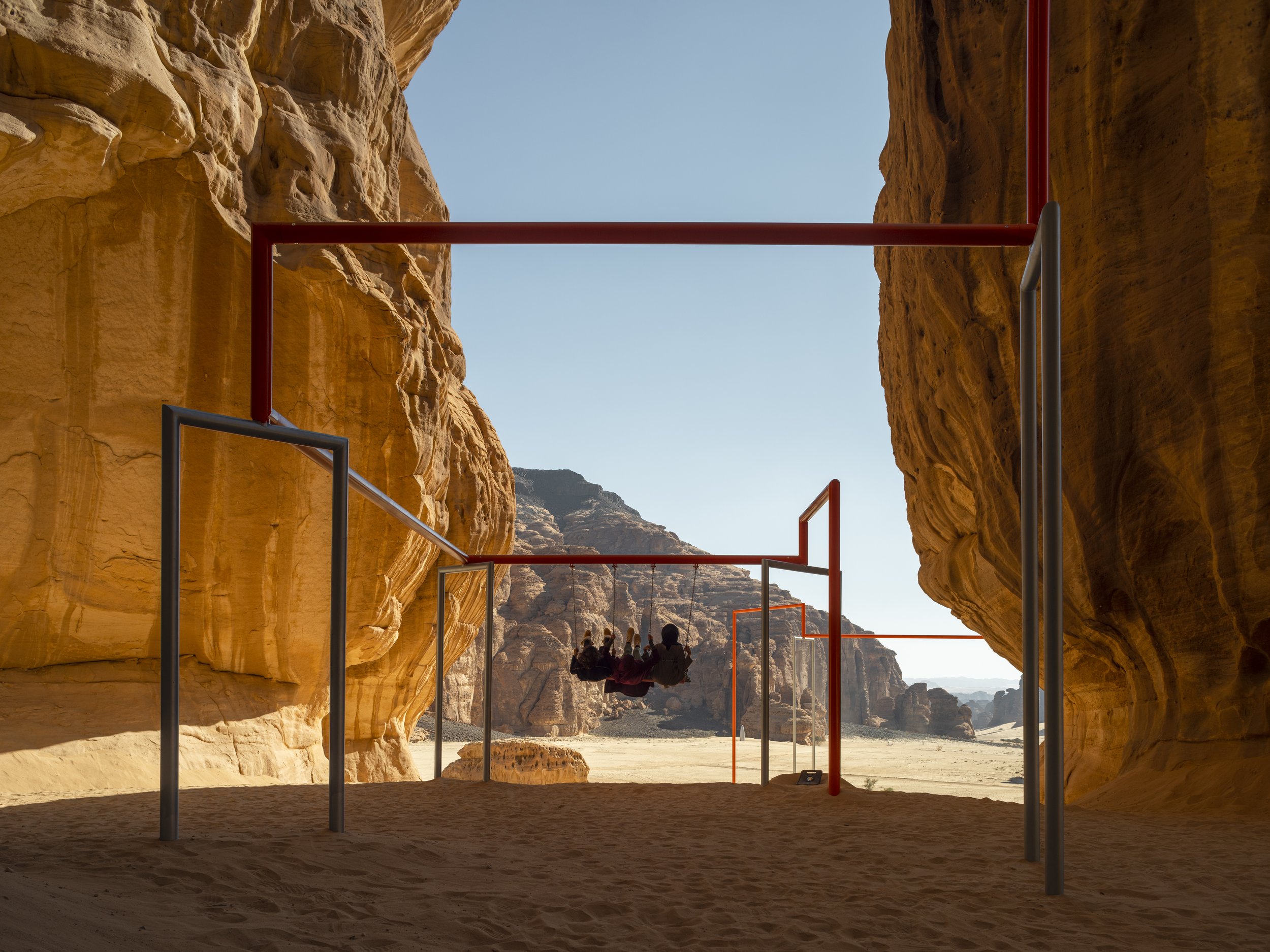 One Two Three Swing!, 2020. Commissioned by Desert X, Alula, SA. Photo: Lance Gerber, courtesy of Desert X.