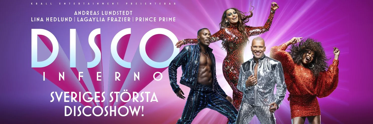 Disco inferno med Andreas Lundstedt, LaGaylia Frazier, Lina Hedlund och Prince Prime
