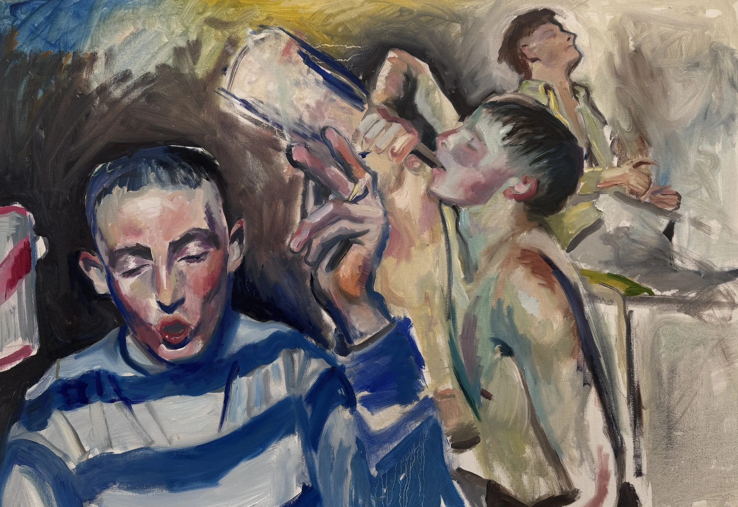 Red stripes and Vodka, oil on canvas, 60 x 80cm (2026)