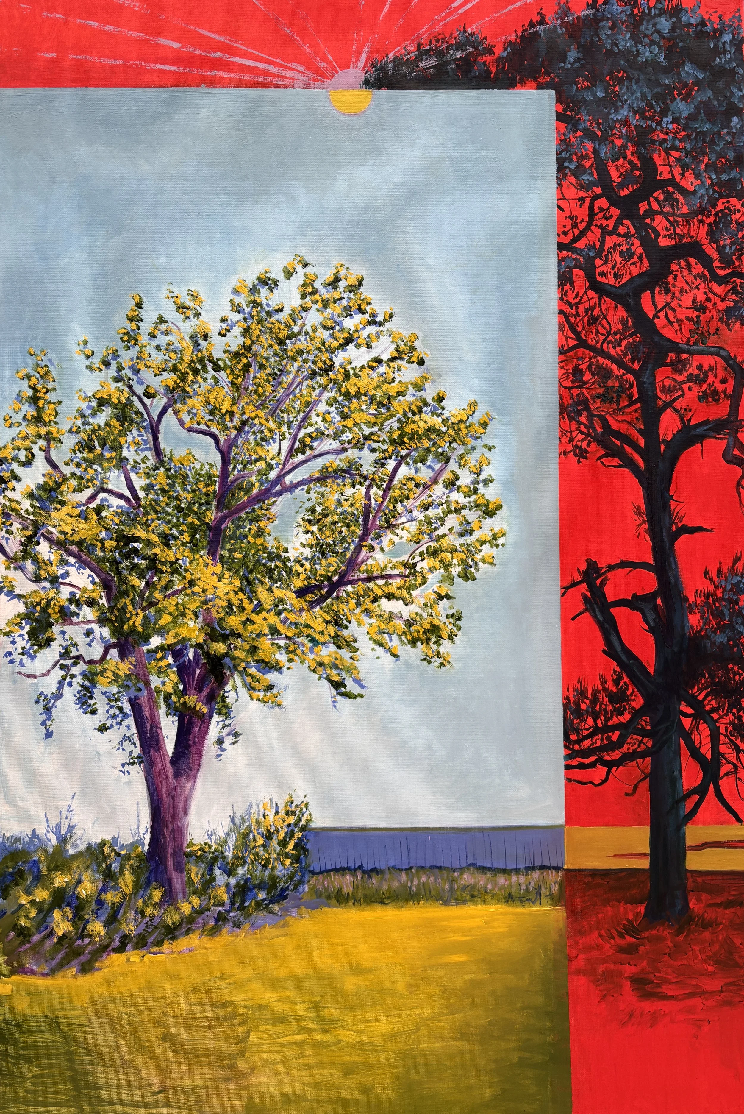 Tree in Two Suns, oil on canvas, 100 x 60cm (2026)