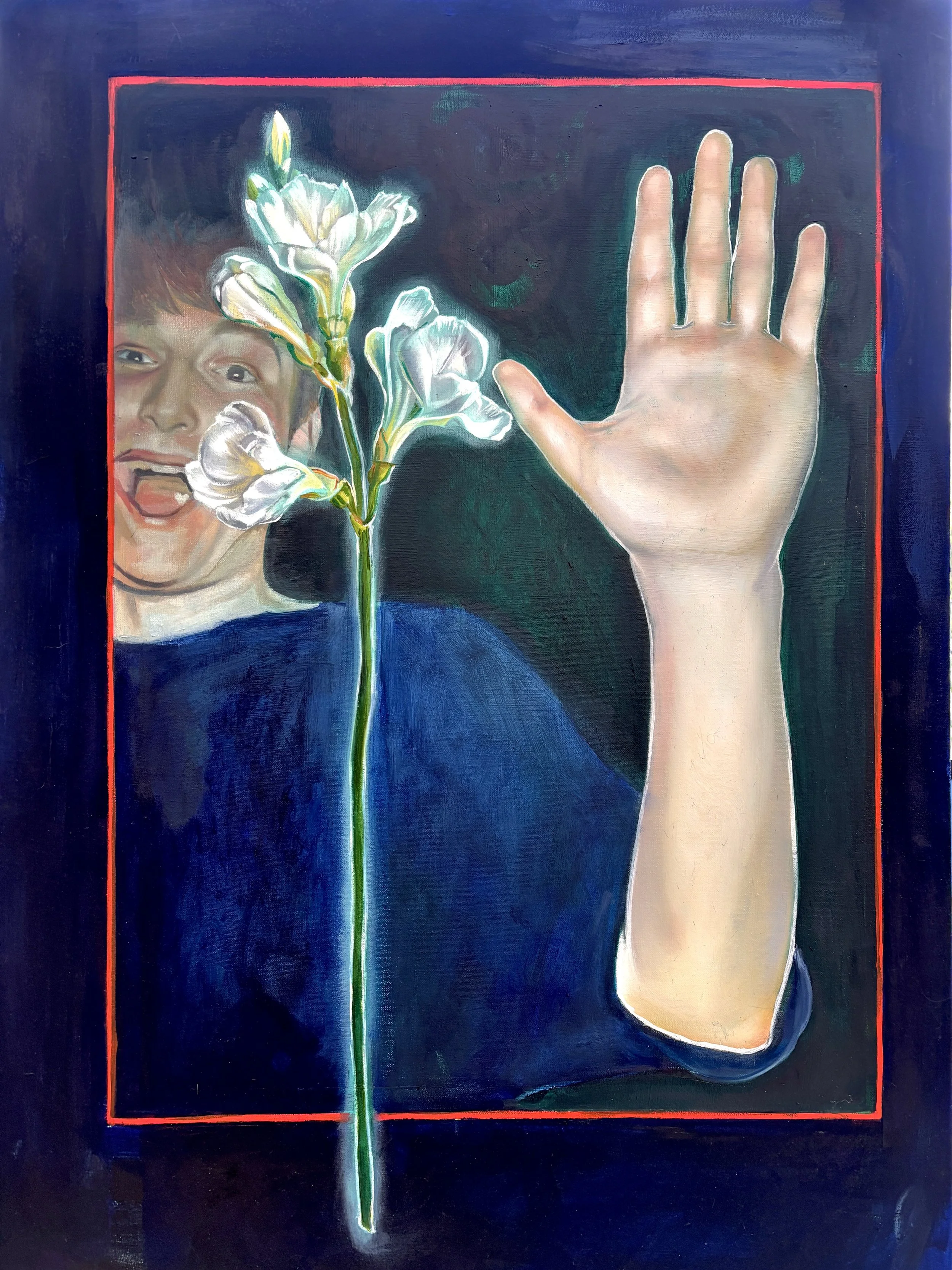 Oh Hi,  oil on canvas, 100 x 70cm (2026)