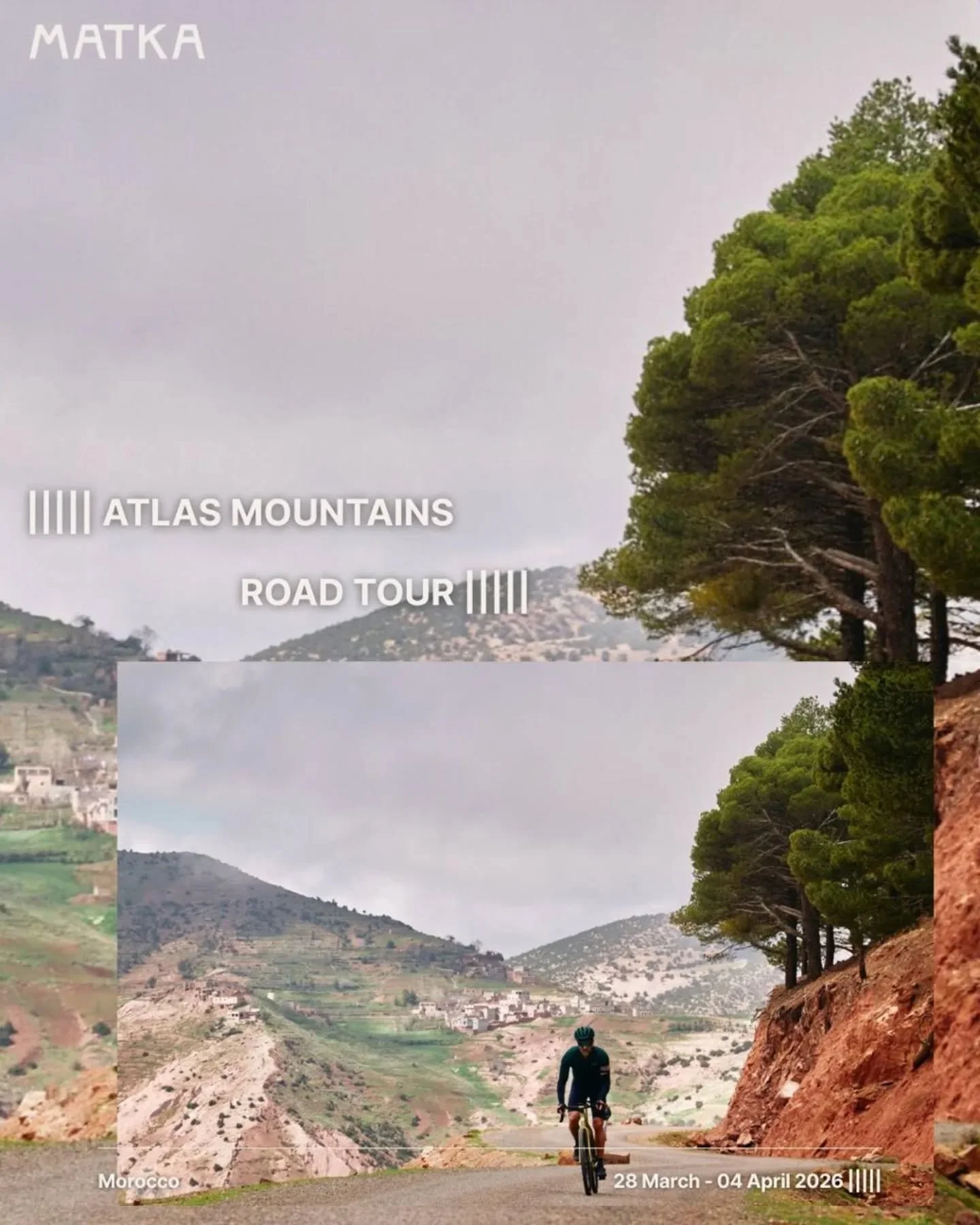 Day 2 - Imlil
85km / 2400m

Probably the most remote and challenging ride of the tour, today begins with a gentle climb to Tadmamt, surrounded by balates&mdash;centuries-old terrace farming structures.

Atlas Grand Tour | Morocco 🇲🇦 28 March - 04 A
