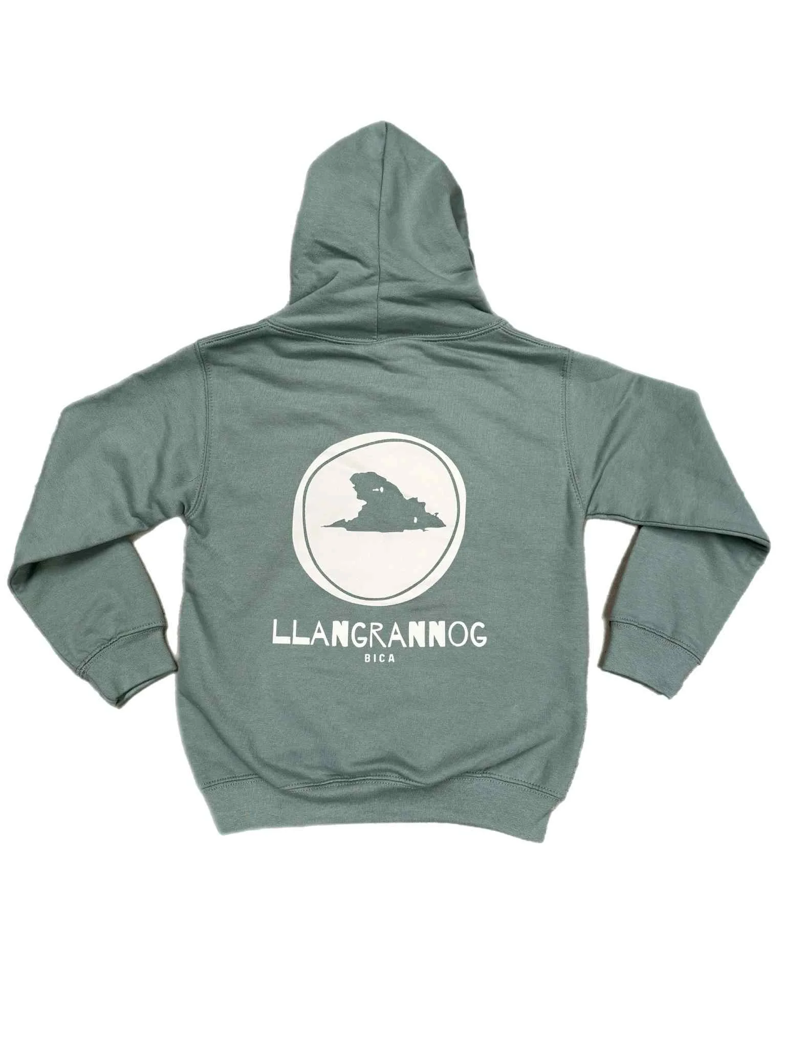Kids Llangrannog Hoodie - Dusty green