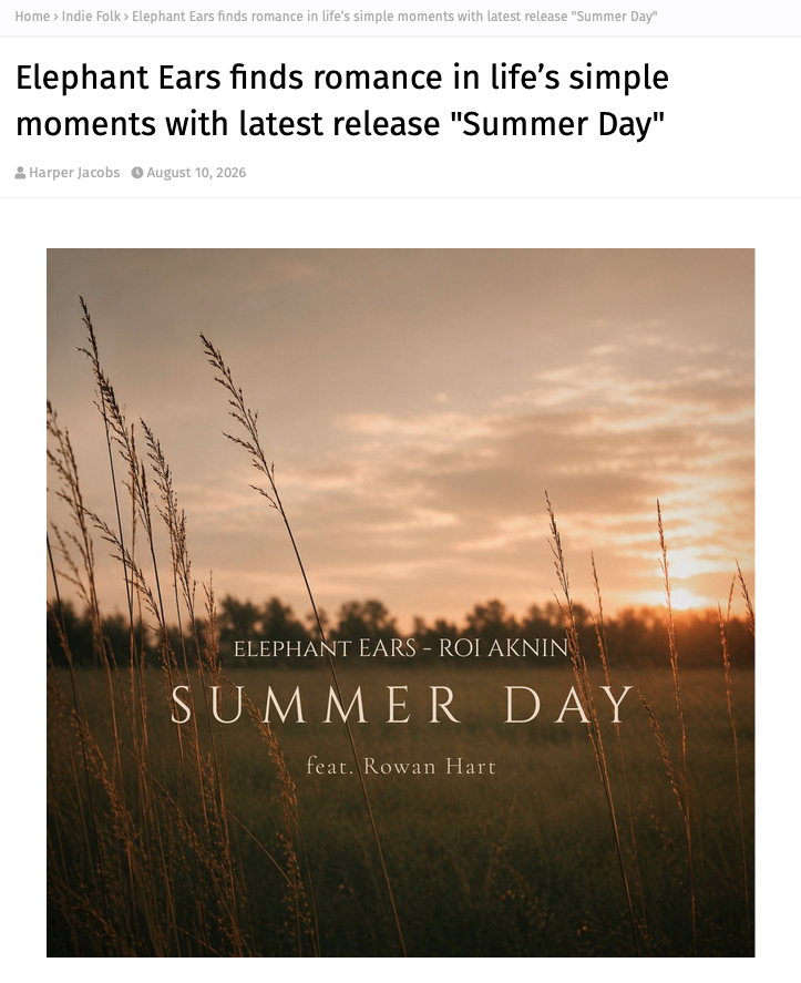Summer Day Song Review bi Indie Foxfire Magazine