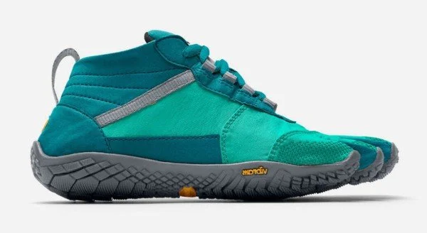 Vibram FiveFingers V-Trek in petrol met grijs, zijaanzicht
