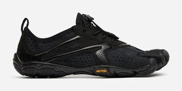 Vibram FiveFingers V-Run in zwart, zijaanzicht