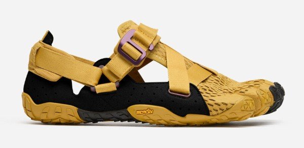 Vibram FiveFingers Breezandal in okergeel met zwart, zijaanzicht