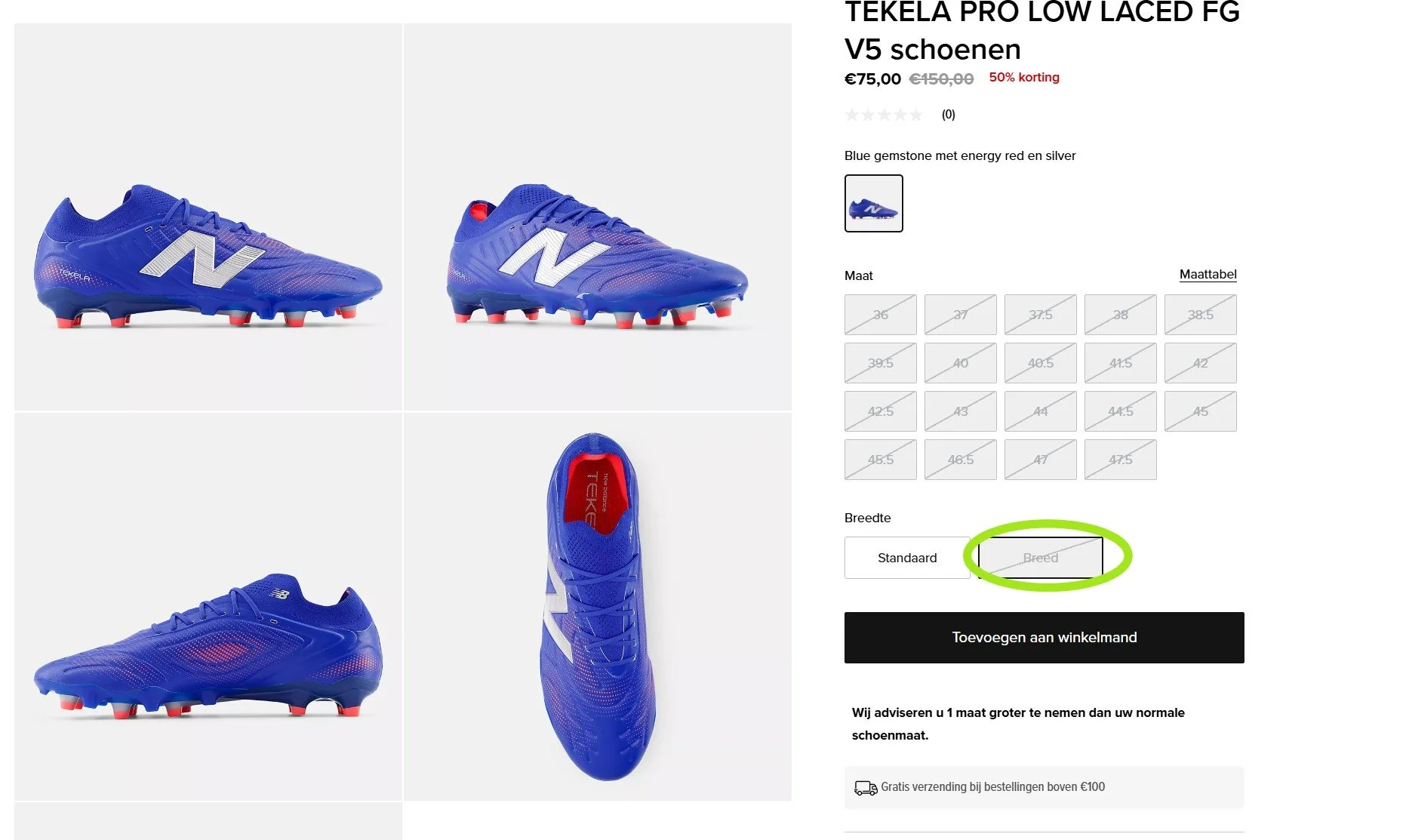 brede voetbalschoenen