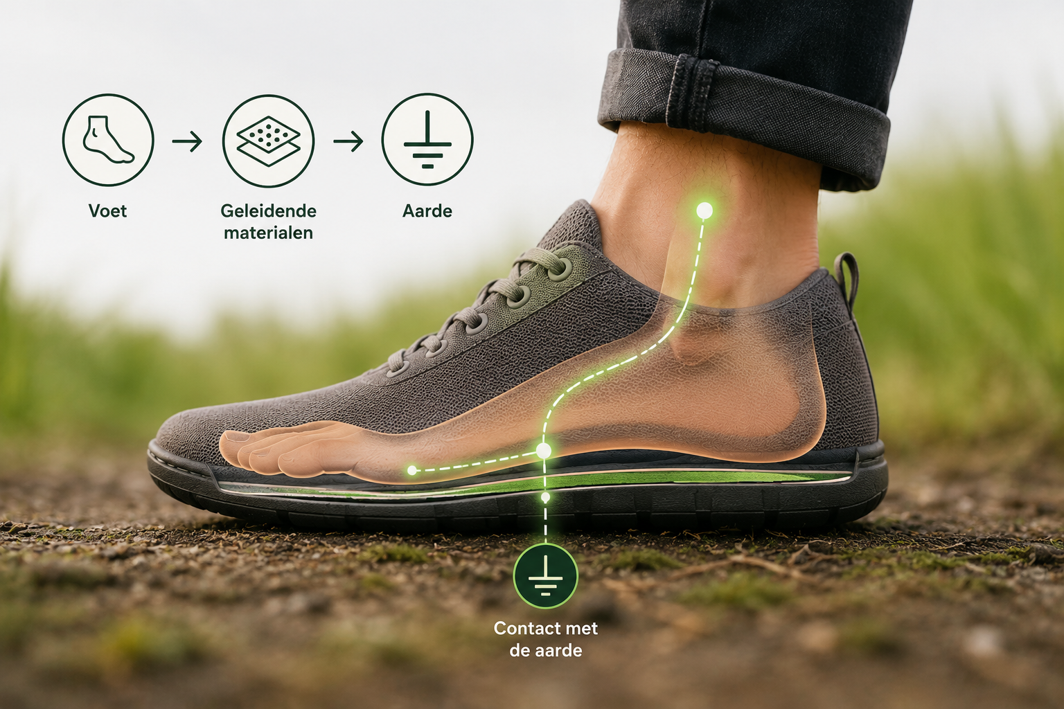 hoe werken grounding schoenen