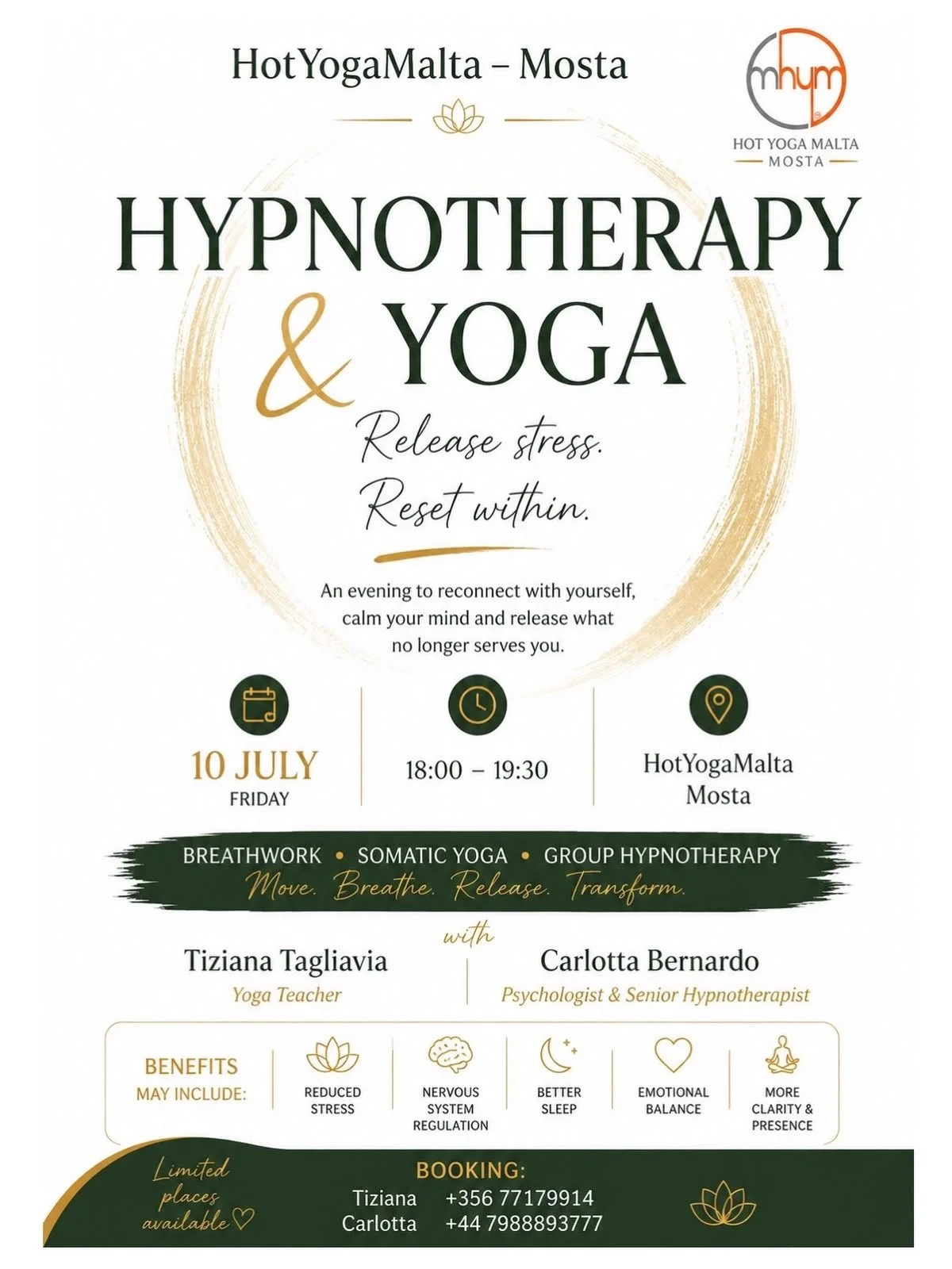 HYPNOTHERAPY & YOGA Release Stress. Reset Within.
