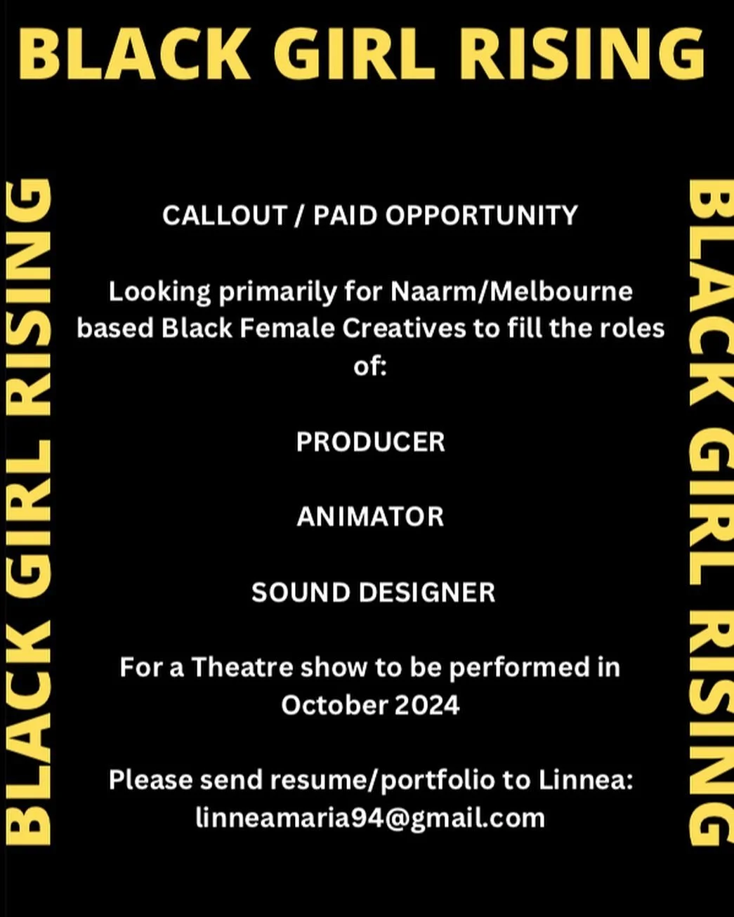 CALLOUT to Naarm/ Melbourne based creatives.
Please share 🙏🏾✨🌼