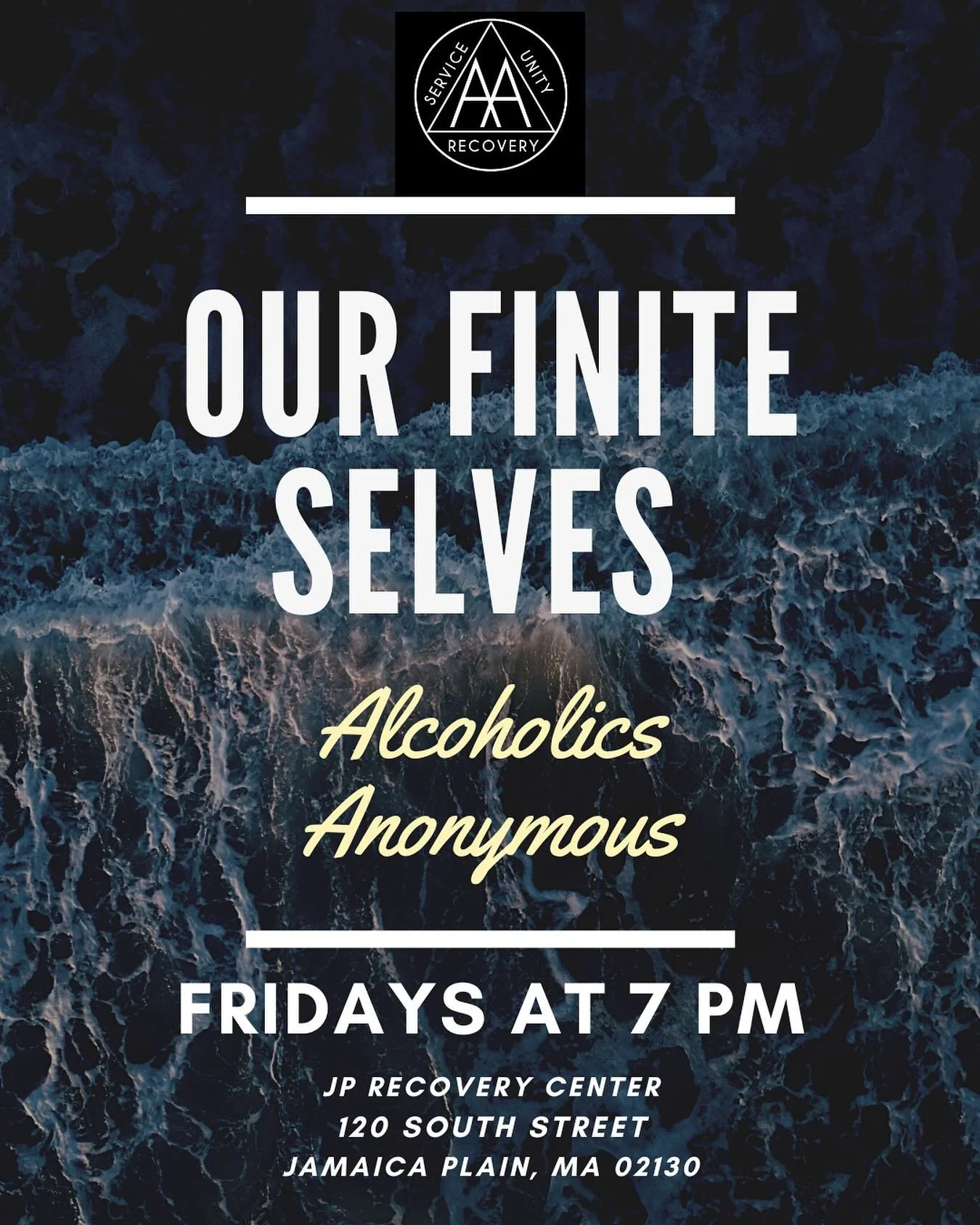 Tonight at 7:00. Come get your weekly dose of reading and topic-based discussion, straight out of the Big Book. Great people, great fellowship, great solution! 💪