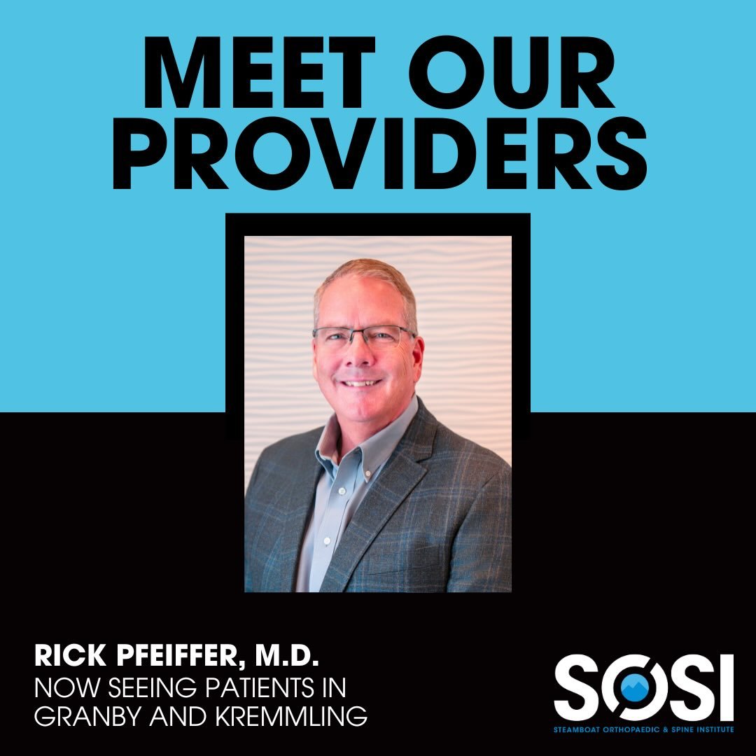 Please help us welcome Dr. Pfeiffer, SOSI&rsquo;s newest orthopaedic physician now seeing patients in Granby and Kremmling (Grand County) at @middleparkhealth facilities.

Board-certified in orthopaedic surgery with specialized training in sports med