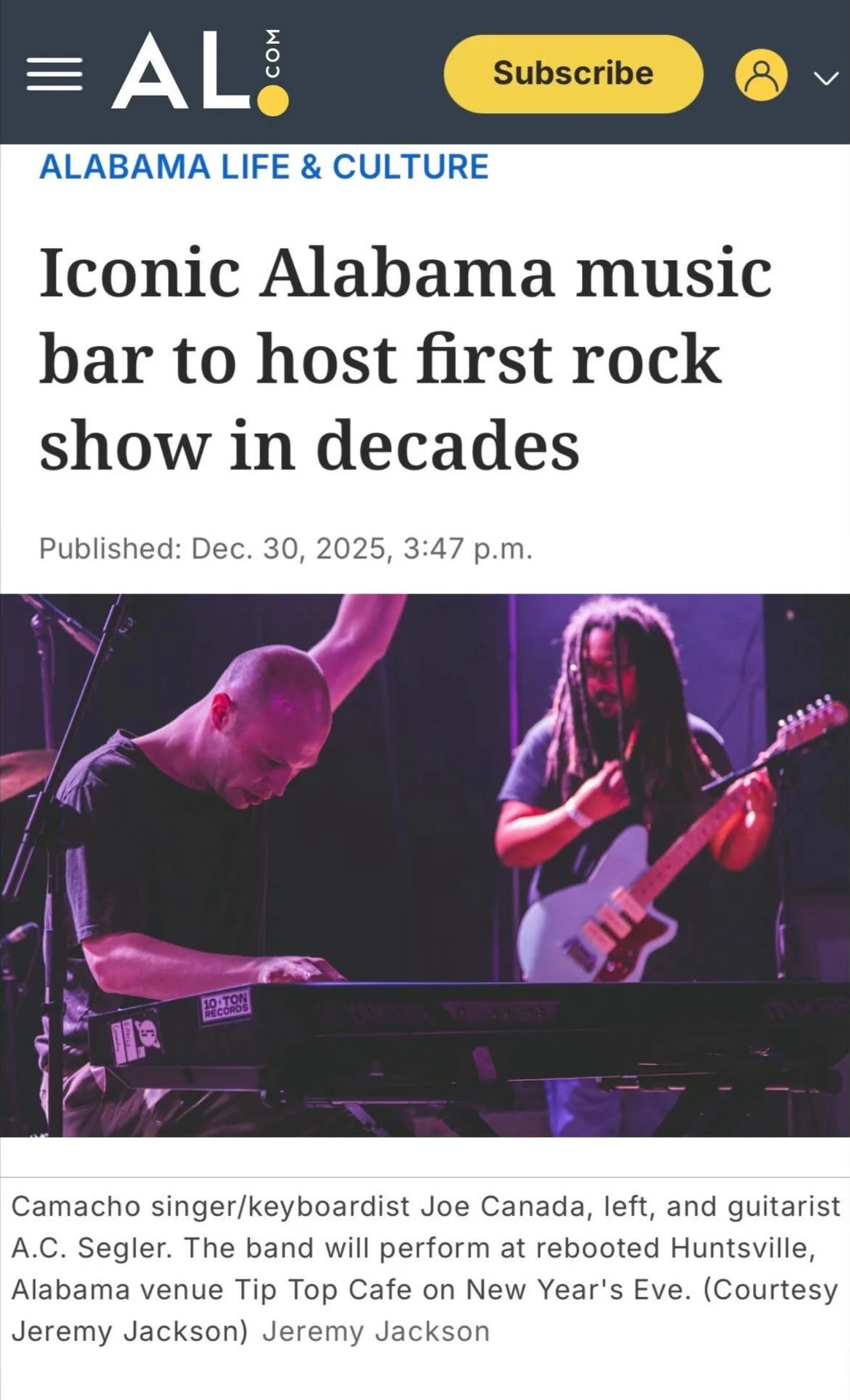 New Years at Huntsville, AL’s Iconic Tip Top Cafe